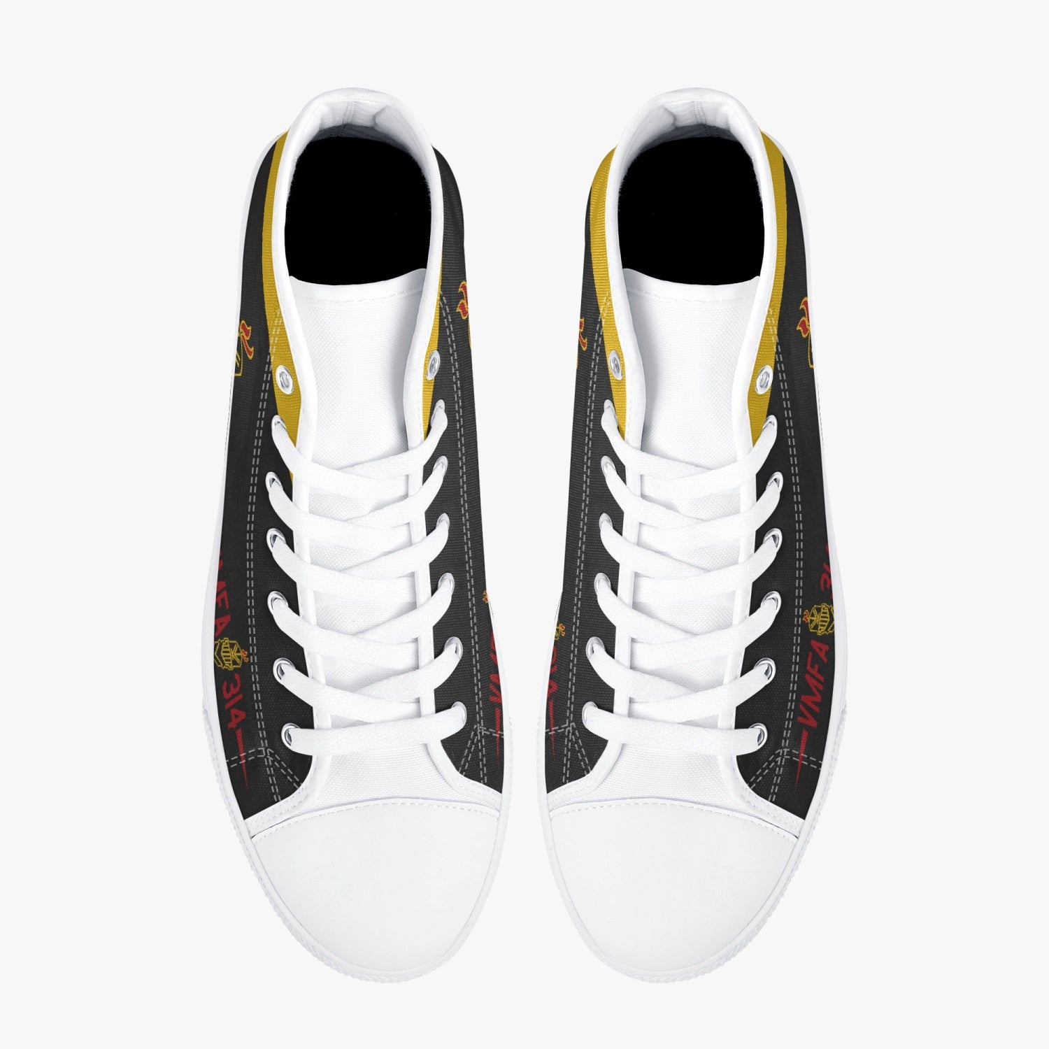 VMFA-314 "Black Knights" High Top Canvas Shoes - I Love a Hangar