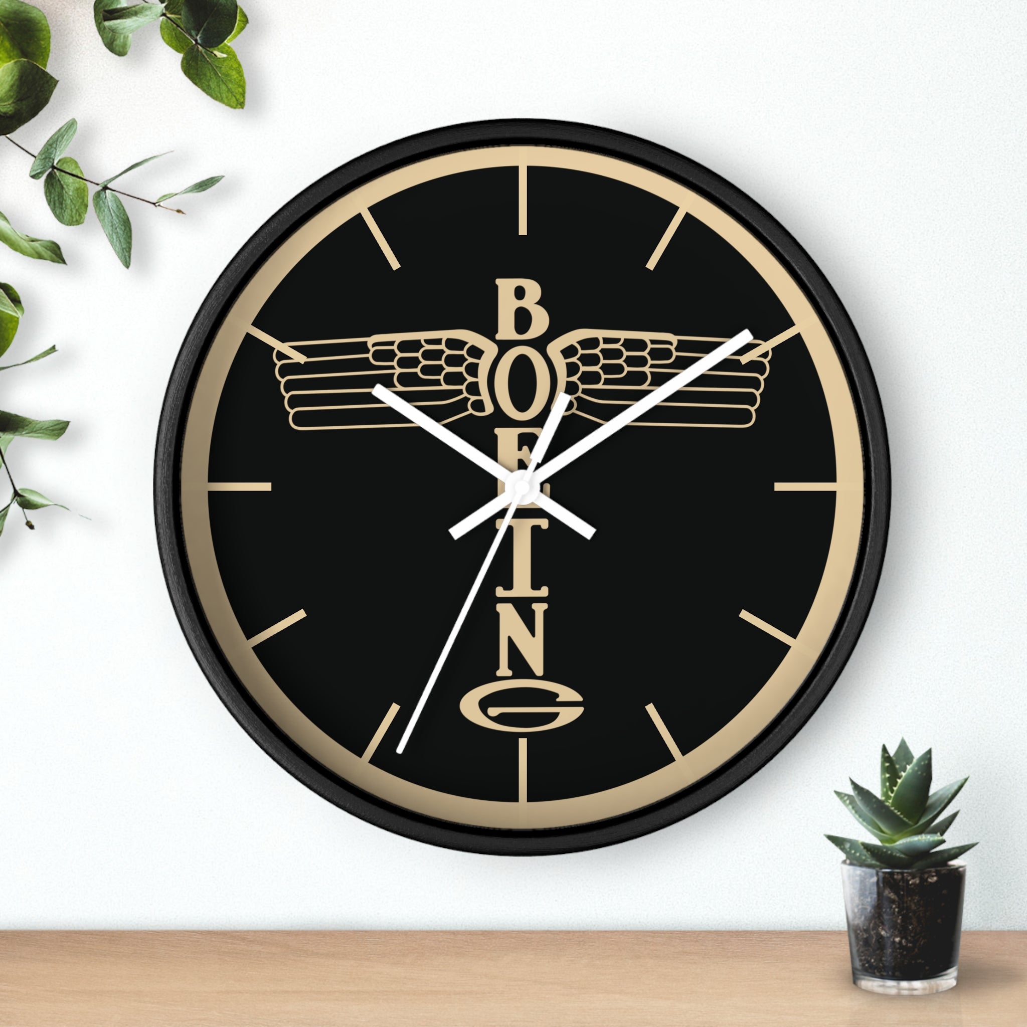 Vintage Style Boeing Yoke Cap Wall Clock - I Love a Hangar