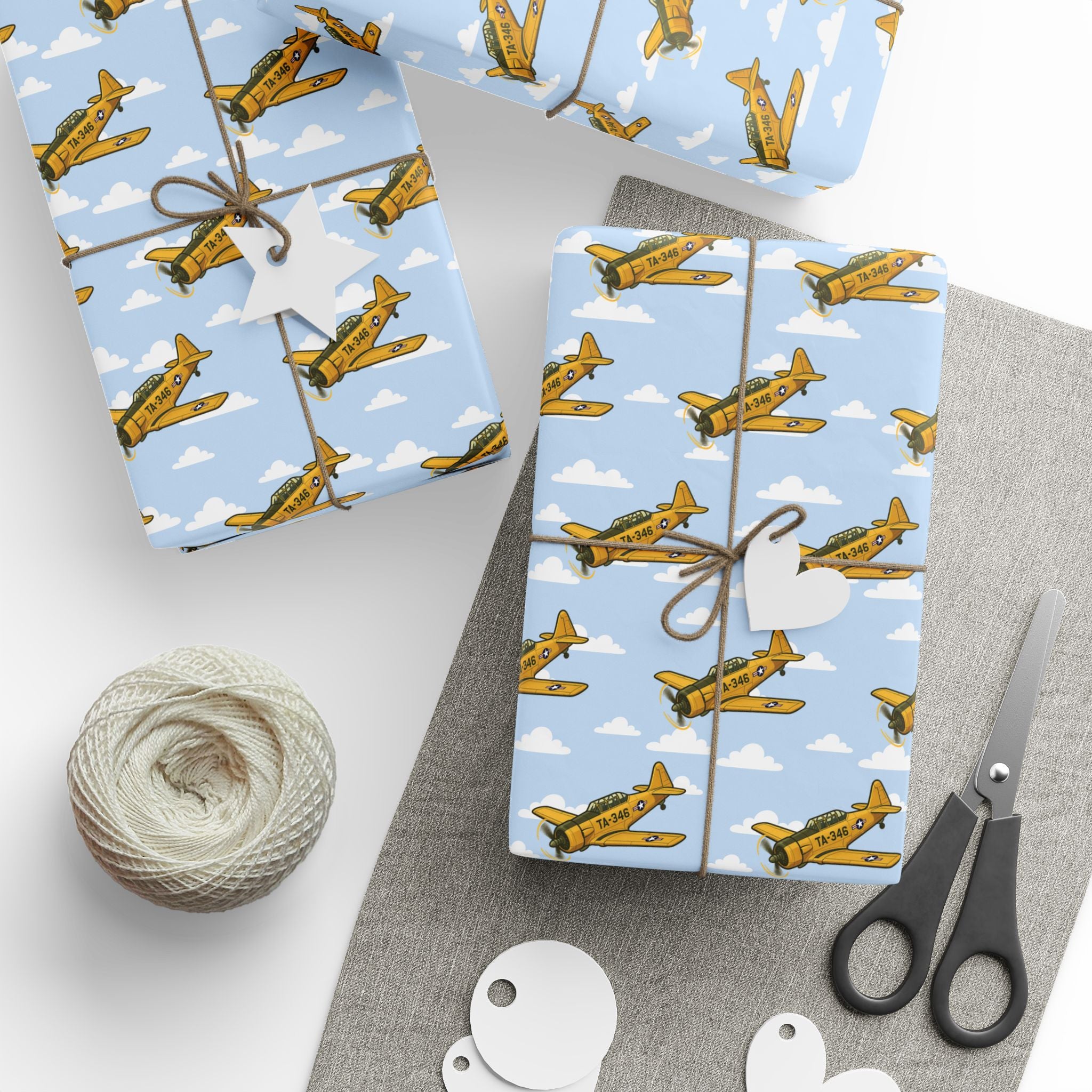 AT-6 Texan Wrapping Paper - Sky Blue