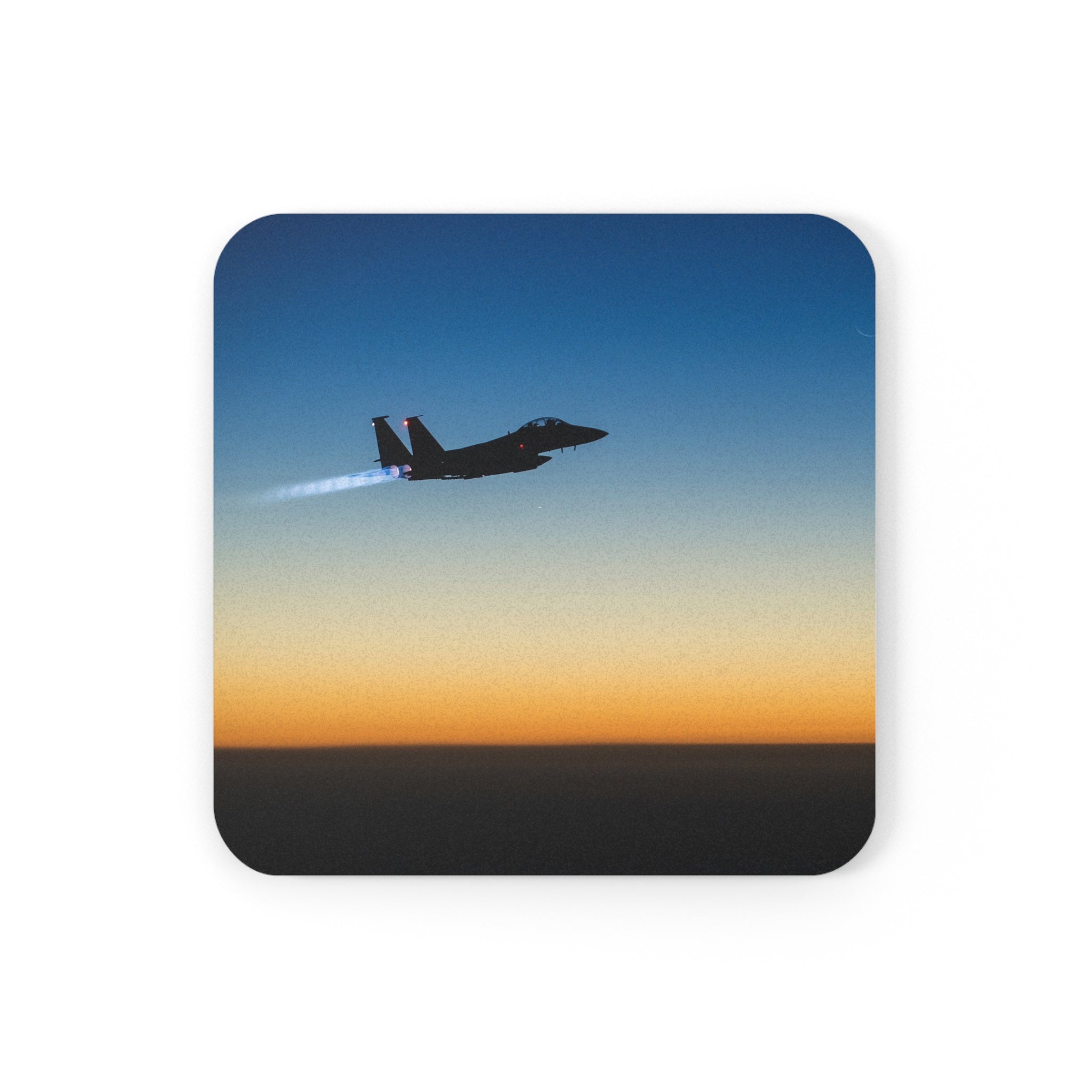F-15 Sunset Cork Back Coaster - I Love a Hangar