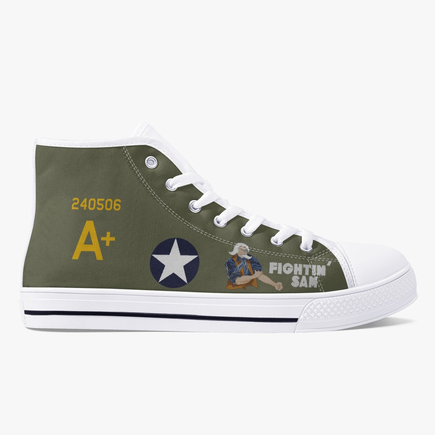 B-24 "Fightin' Sam" High Top Canvas Shoes - I Love a Hangar