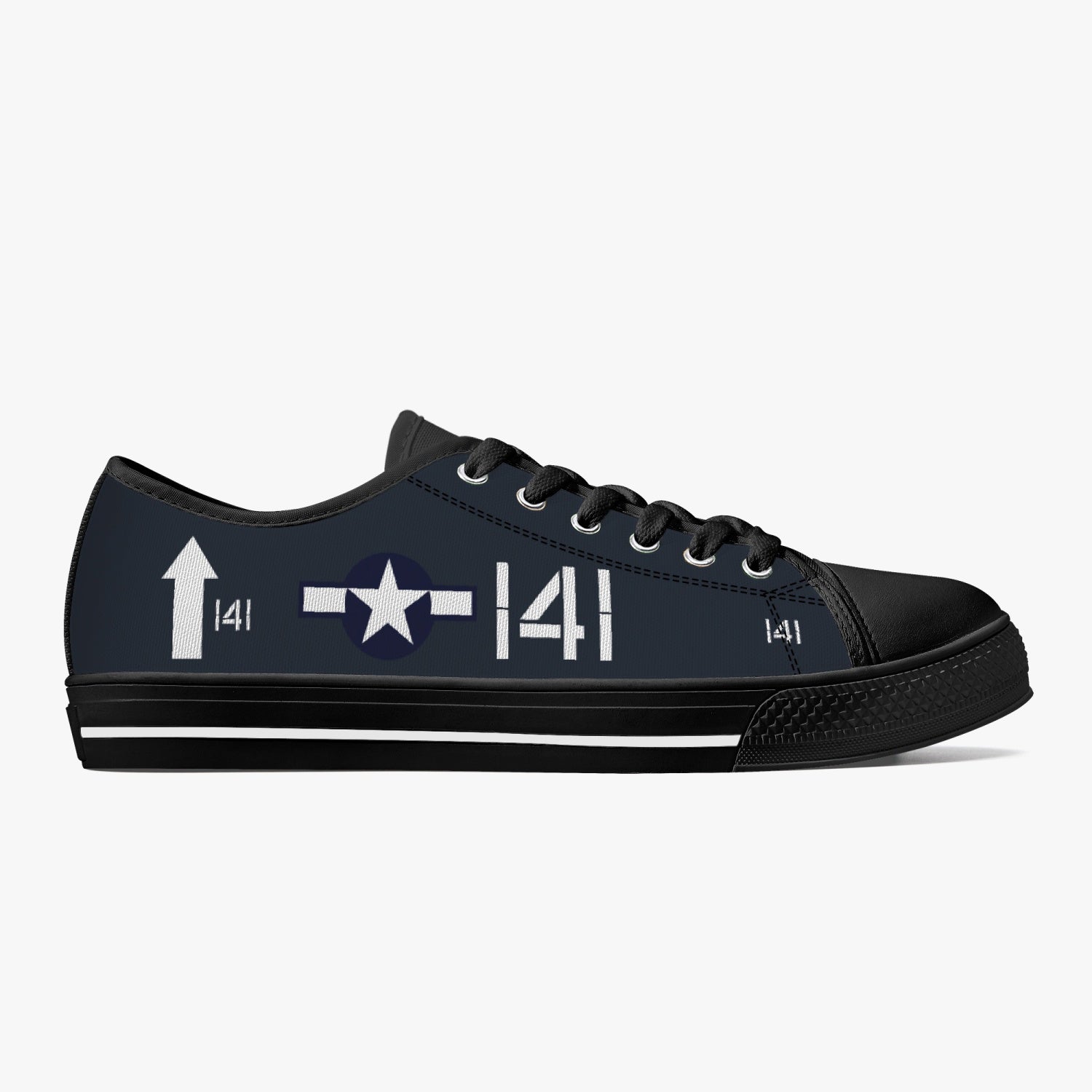 F4U Corsair "White 141" Low Top Canvas Shoes - I Love a Hangar