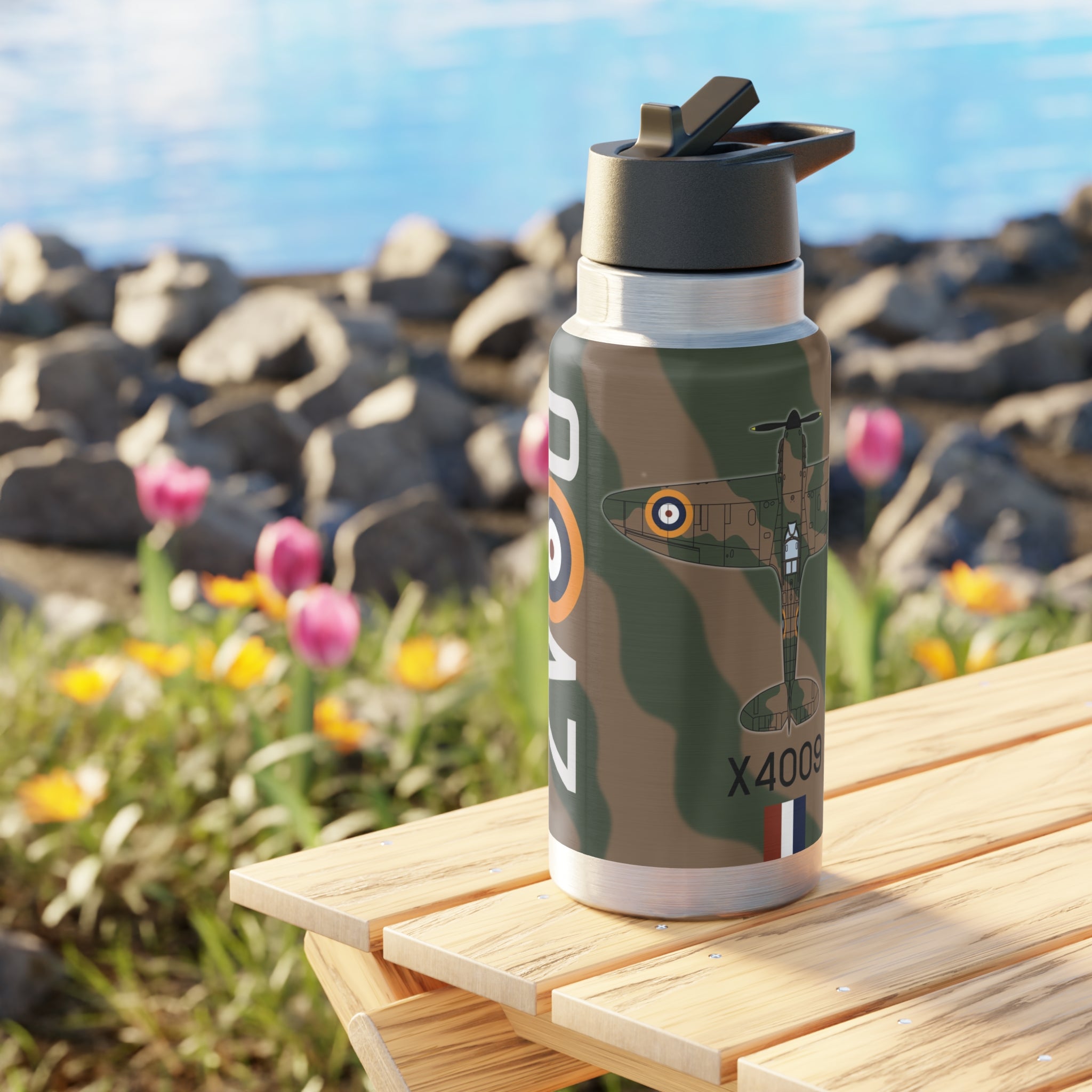 Spitfire "AZ-Q" of Pat Hughes Tumbler, 32oz (950ml) - I Love a Hangar