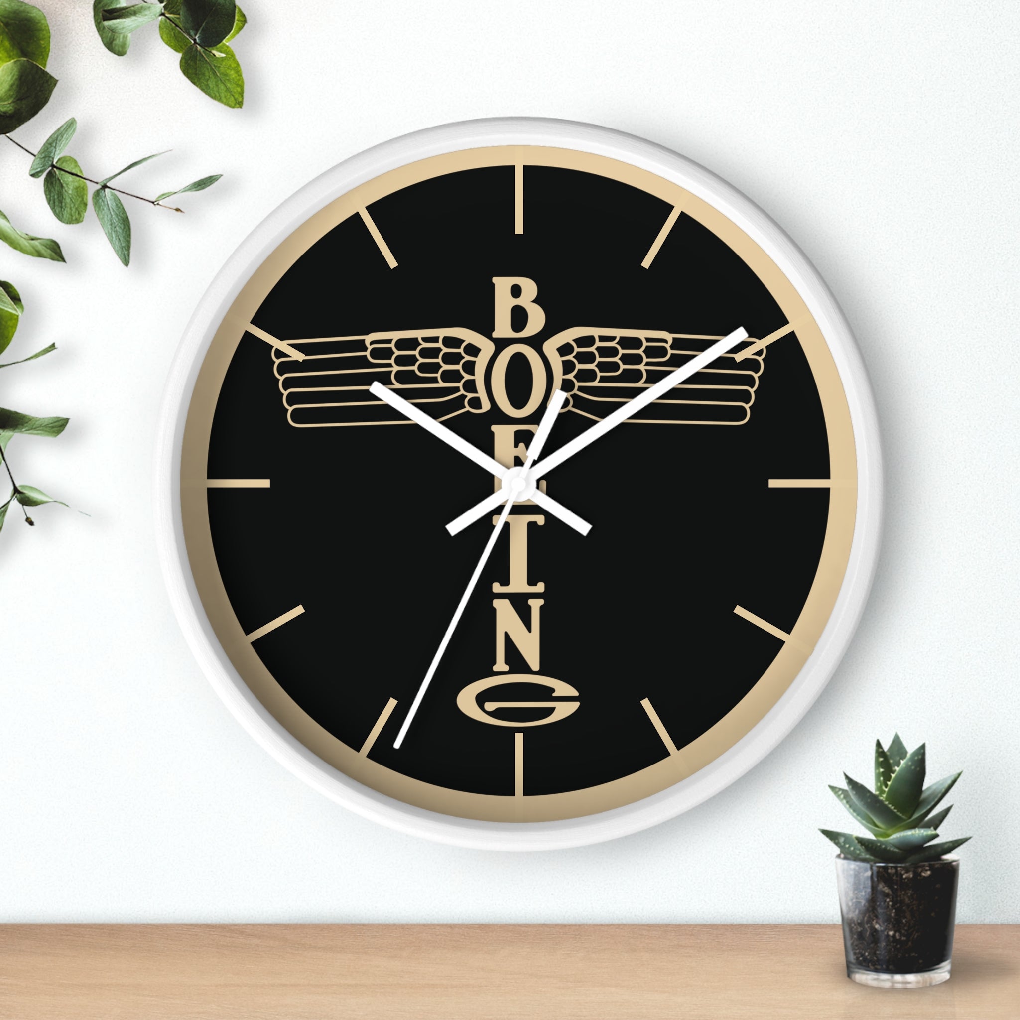 Vintage Style Boeing Yoke Cap Wall Clock - I Love a Hangar