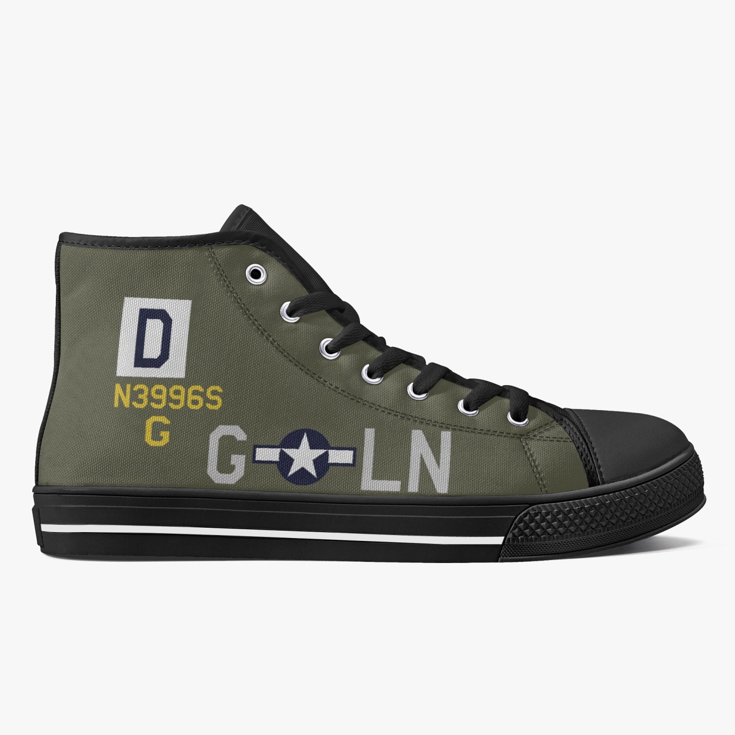 B-17 "LN-G" (N3996S) Men's High Top Canvas Shoes - I Love a Hangar