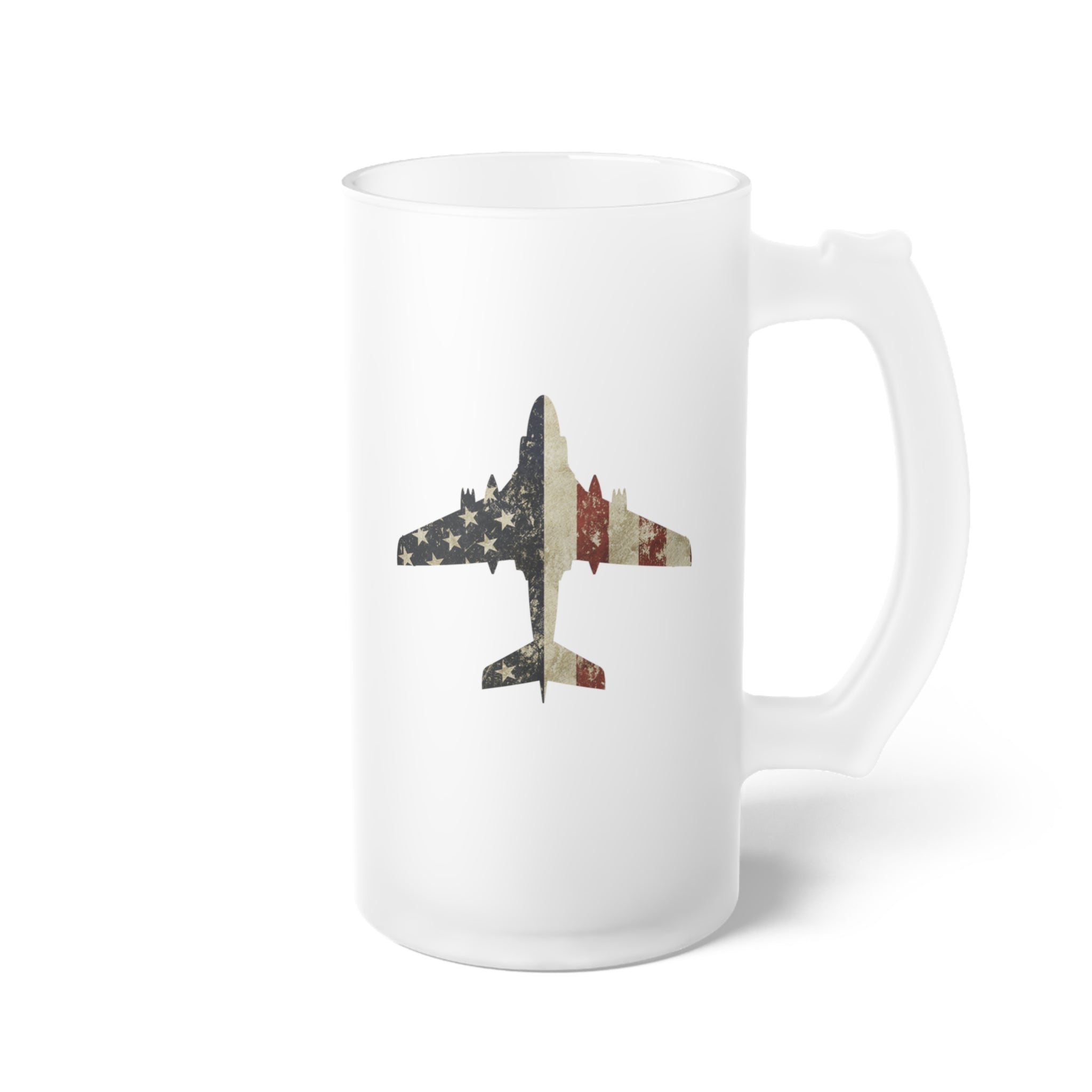 A-6 Intruder Frosted Glass 16oz (473ml) Beer Mug - I Love a Hangar