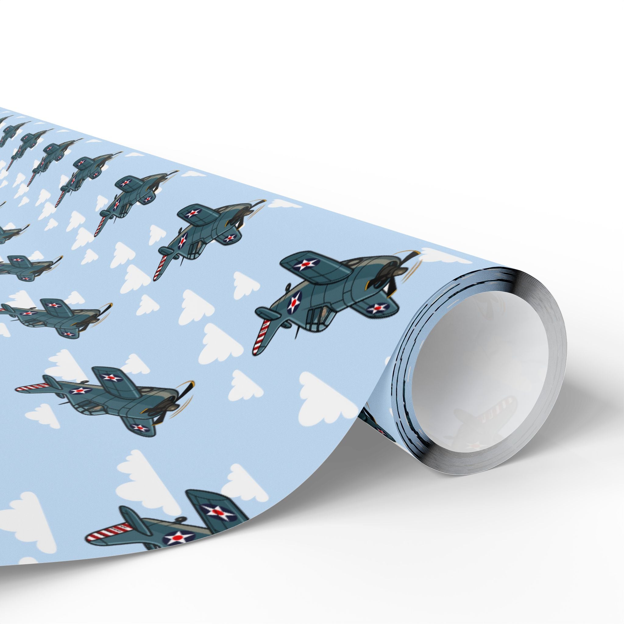 F4F Wildcat Wrapping Paper - Sky Blue - I Love a Hangar