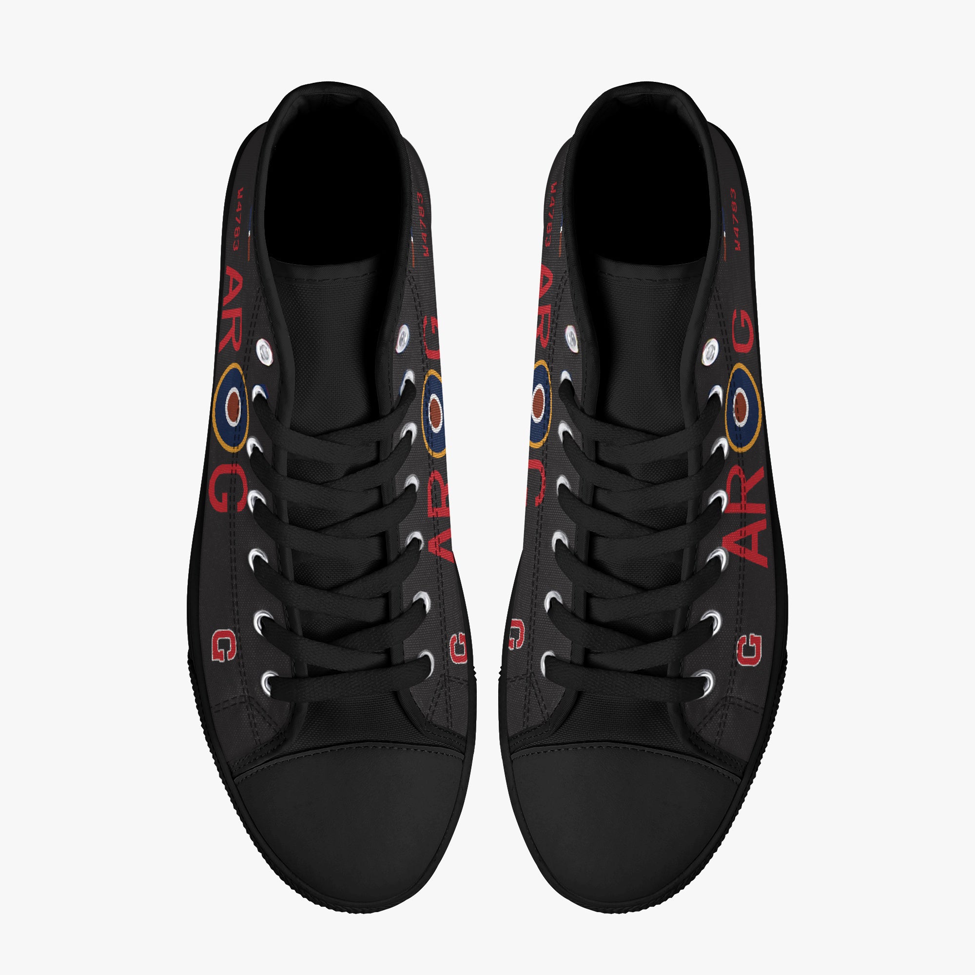 Lancaster "G for George" High Top Canvas Shoes (Black) - I Love a Hangar