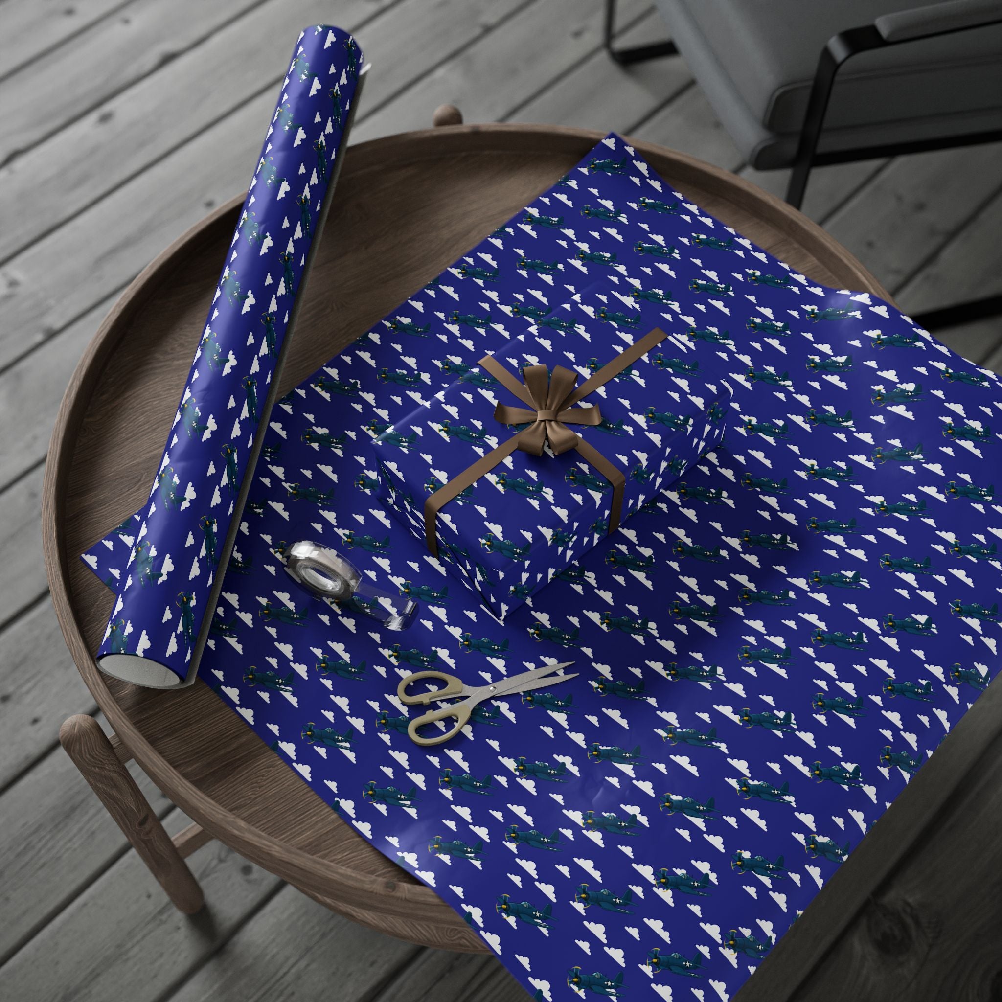F4U Corsair Wrapping Paper - Blue - I Love a Hangar