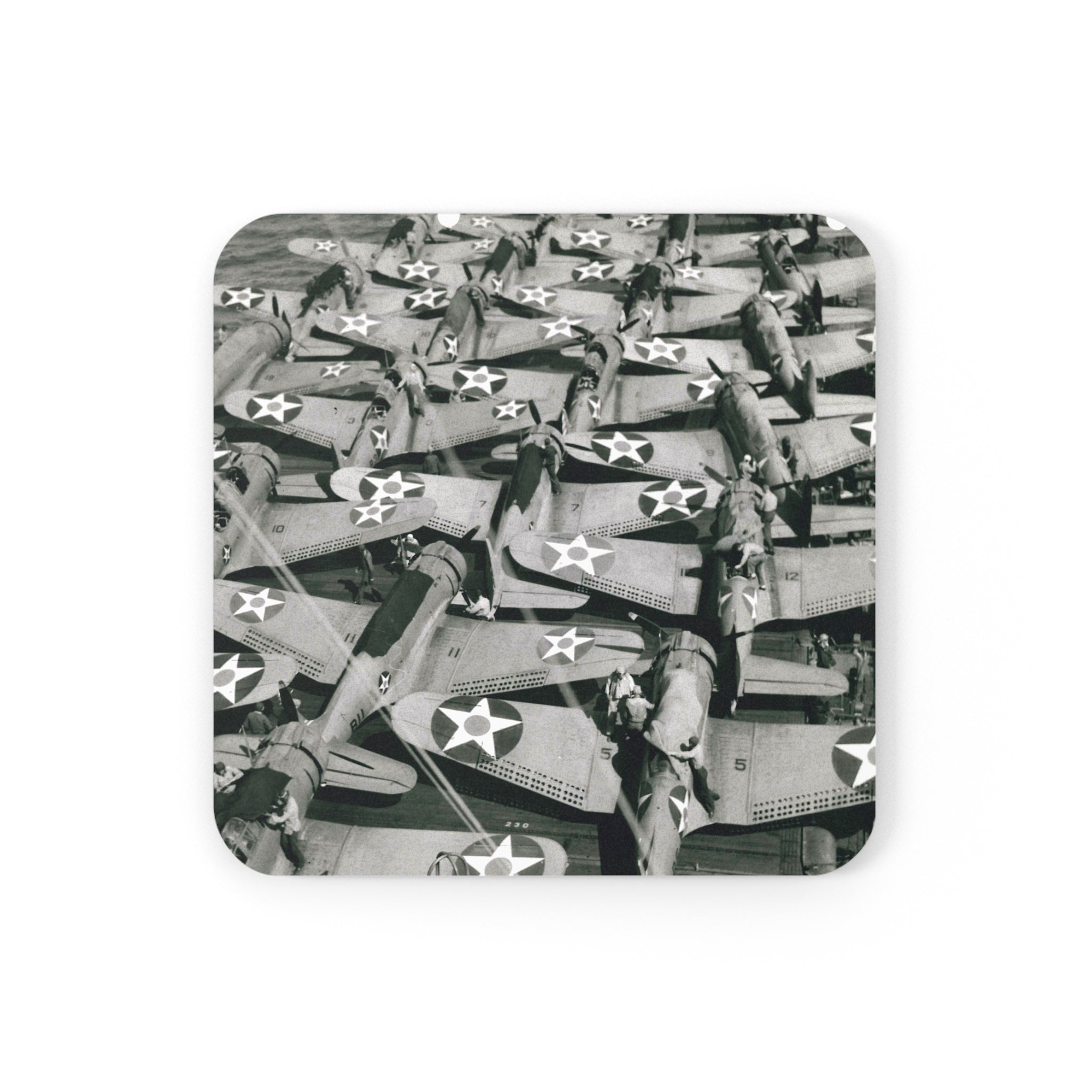 Dive Bombers On Deck Cork Back Coaster - I Love a Hangar