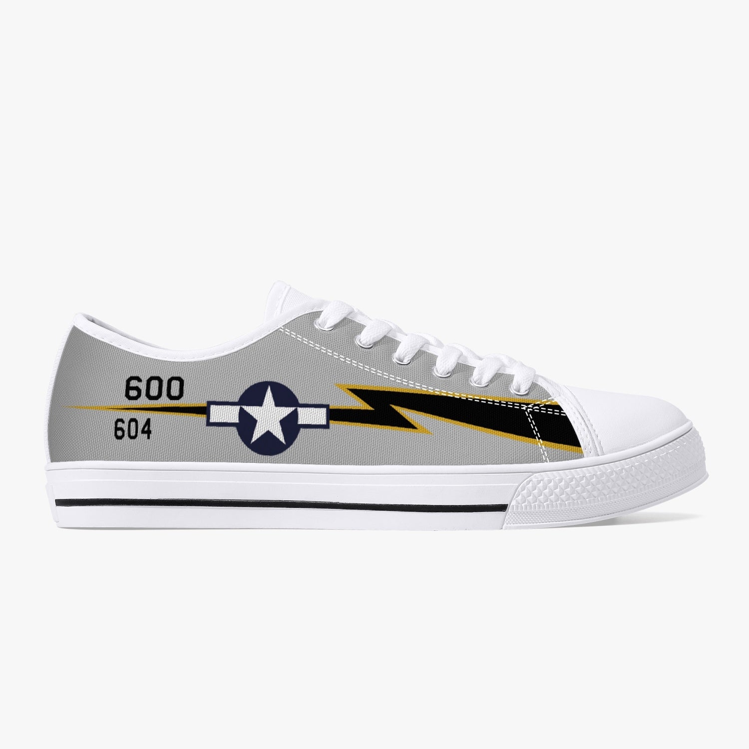 P-51 of Lt Col Edward McComas Low Top Canvas Shoes - I Love a Hangar