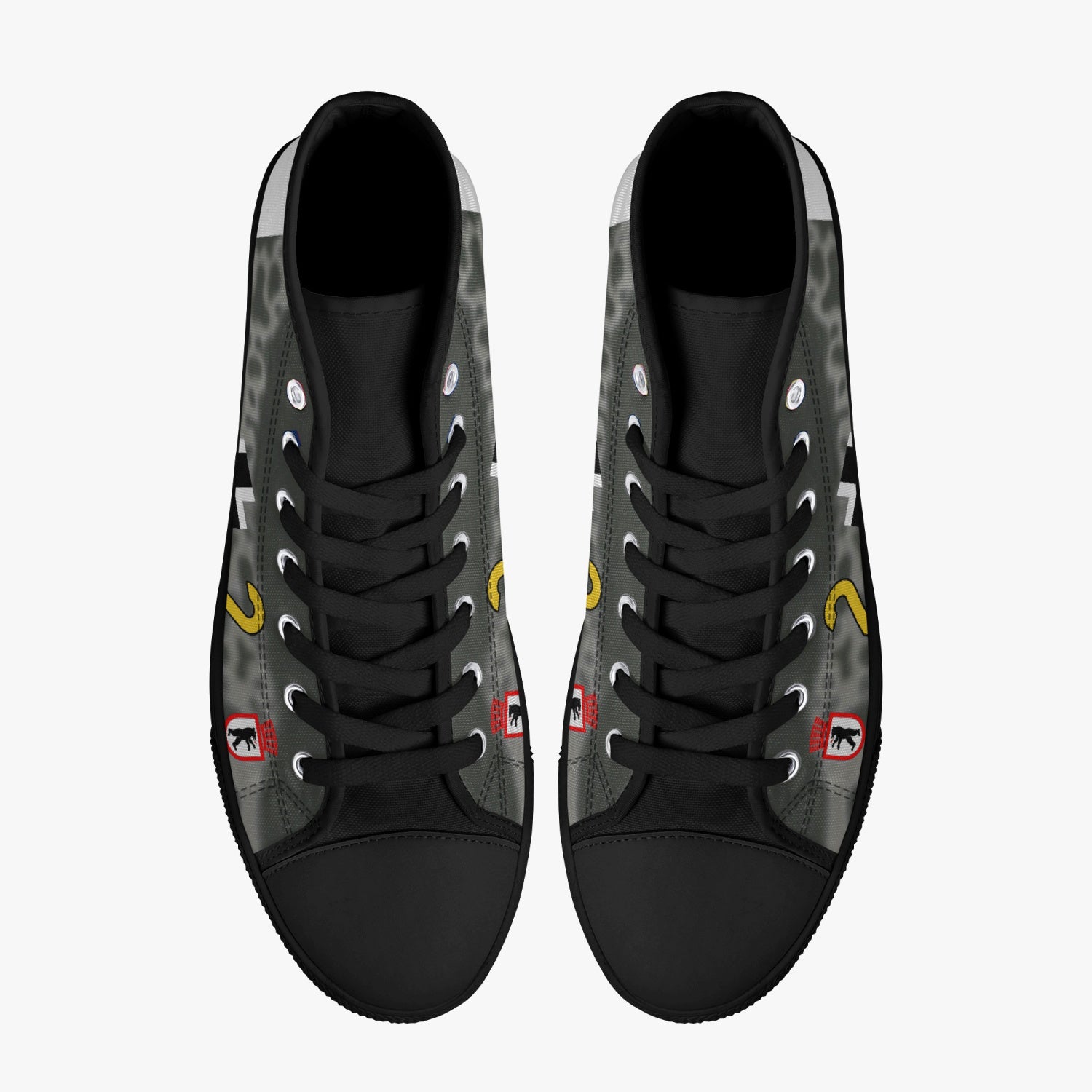 Bf-109 "Yellow 2" of Franz Stigler High Top Canvas Shoes - I Love a Hangar