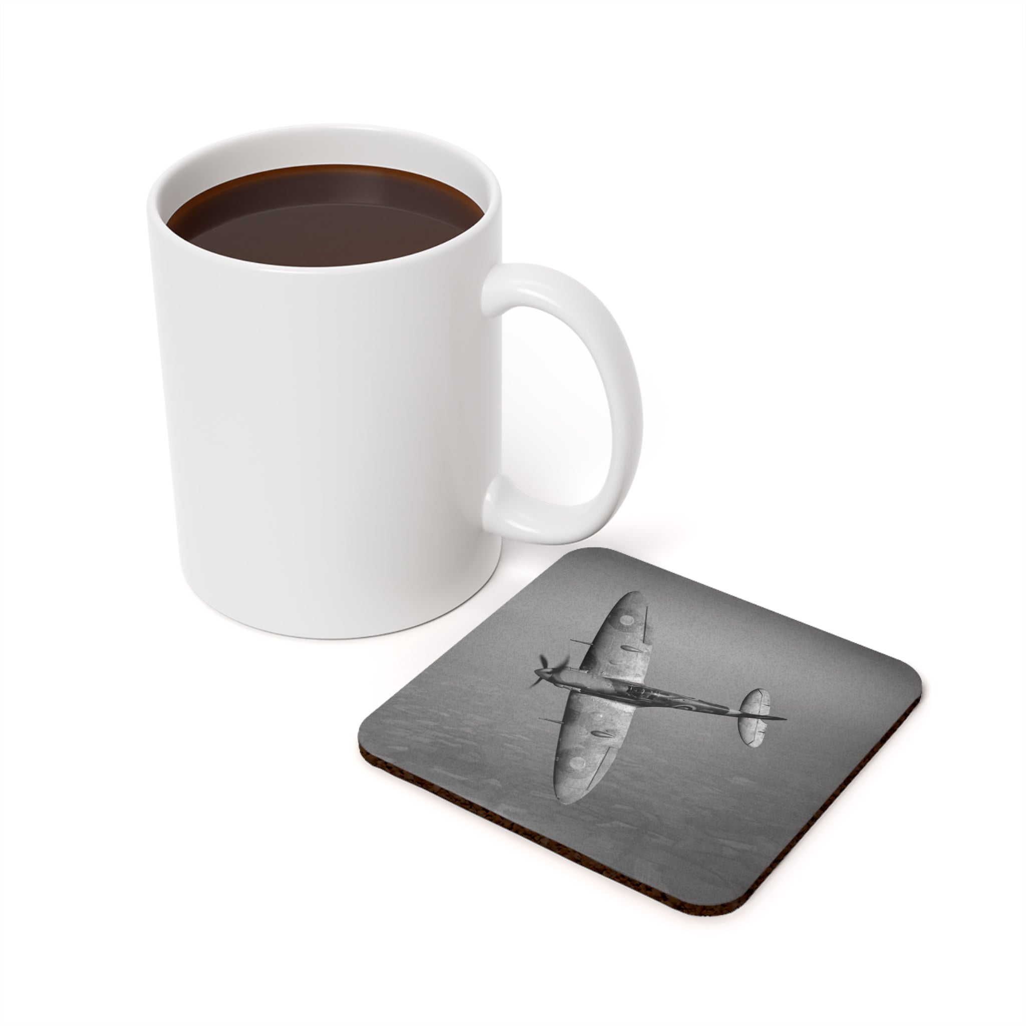 Spitfire Cork Back Coaster - I Love a Hangar