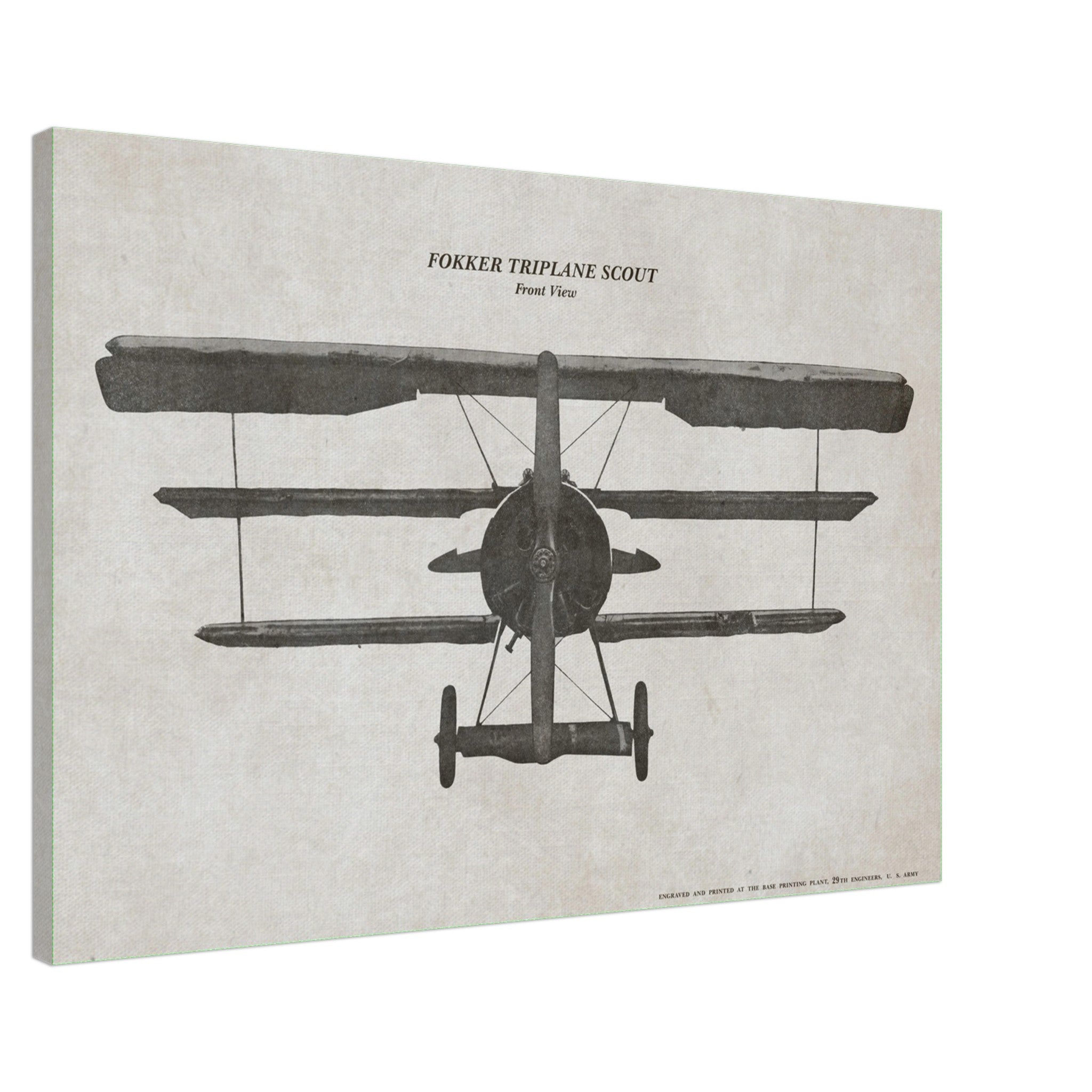 Fokker Triplane Scount Front View Canvas - I Love a Hangar