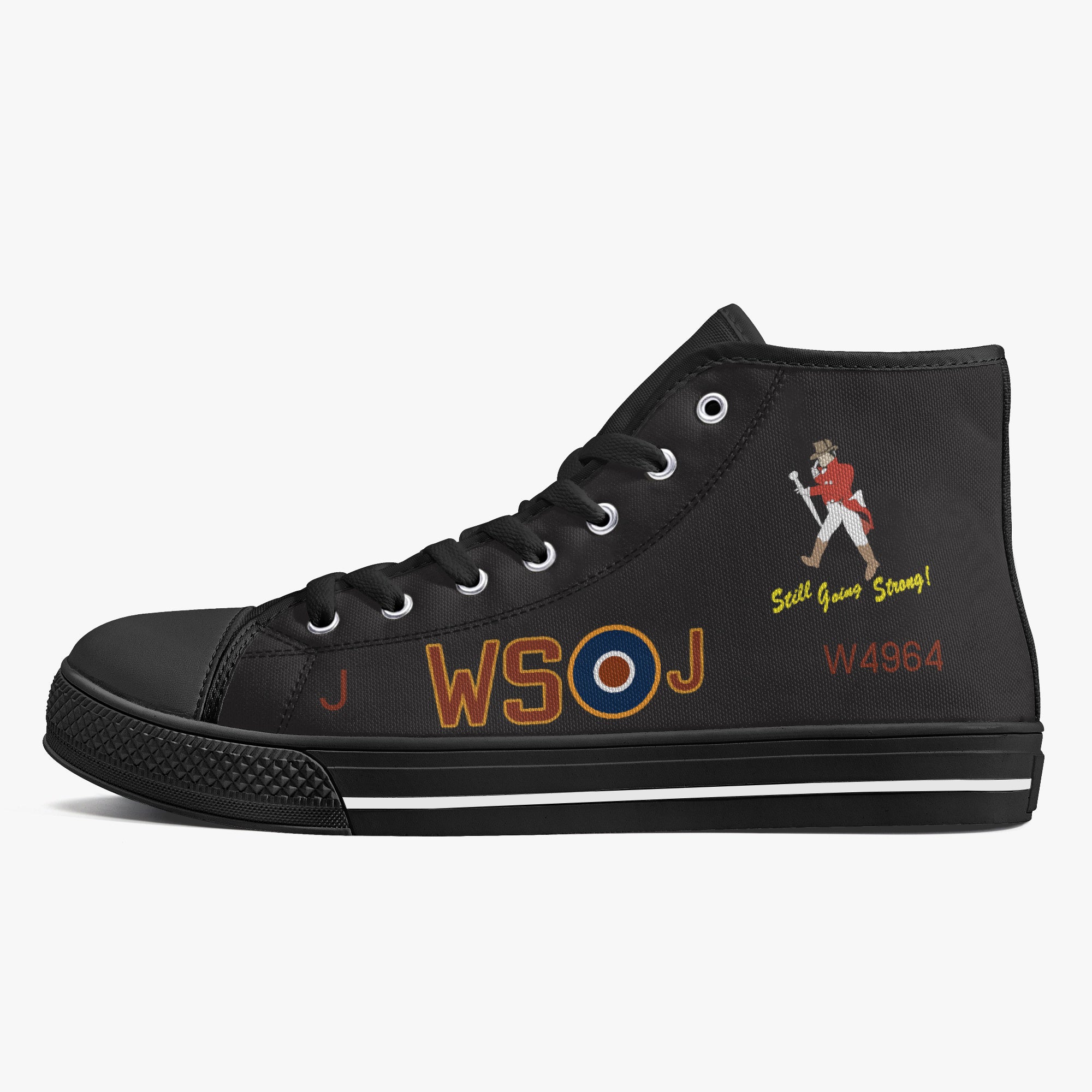 Lancaster "J for Johnnie" High Top Canvas Shoes (Black) - I Love a Hangar