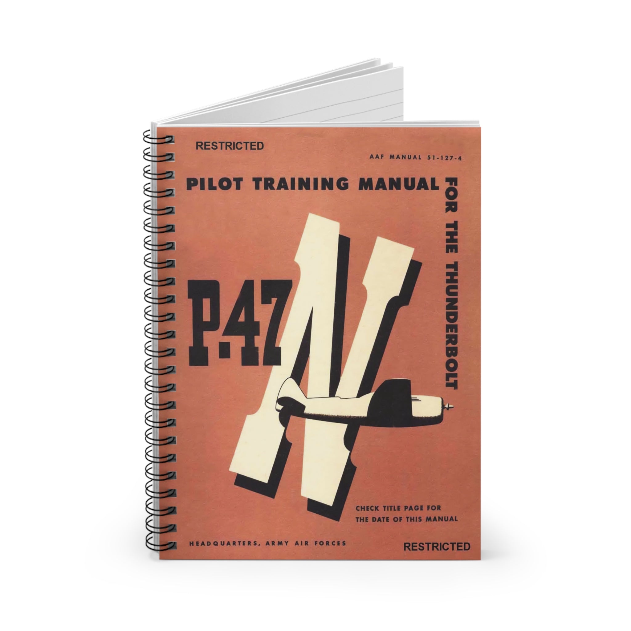 P-47 "Thunderbolt" Inspired Spiral Notebook - I Love a Hangar