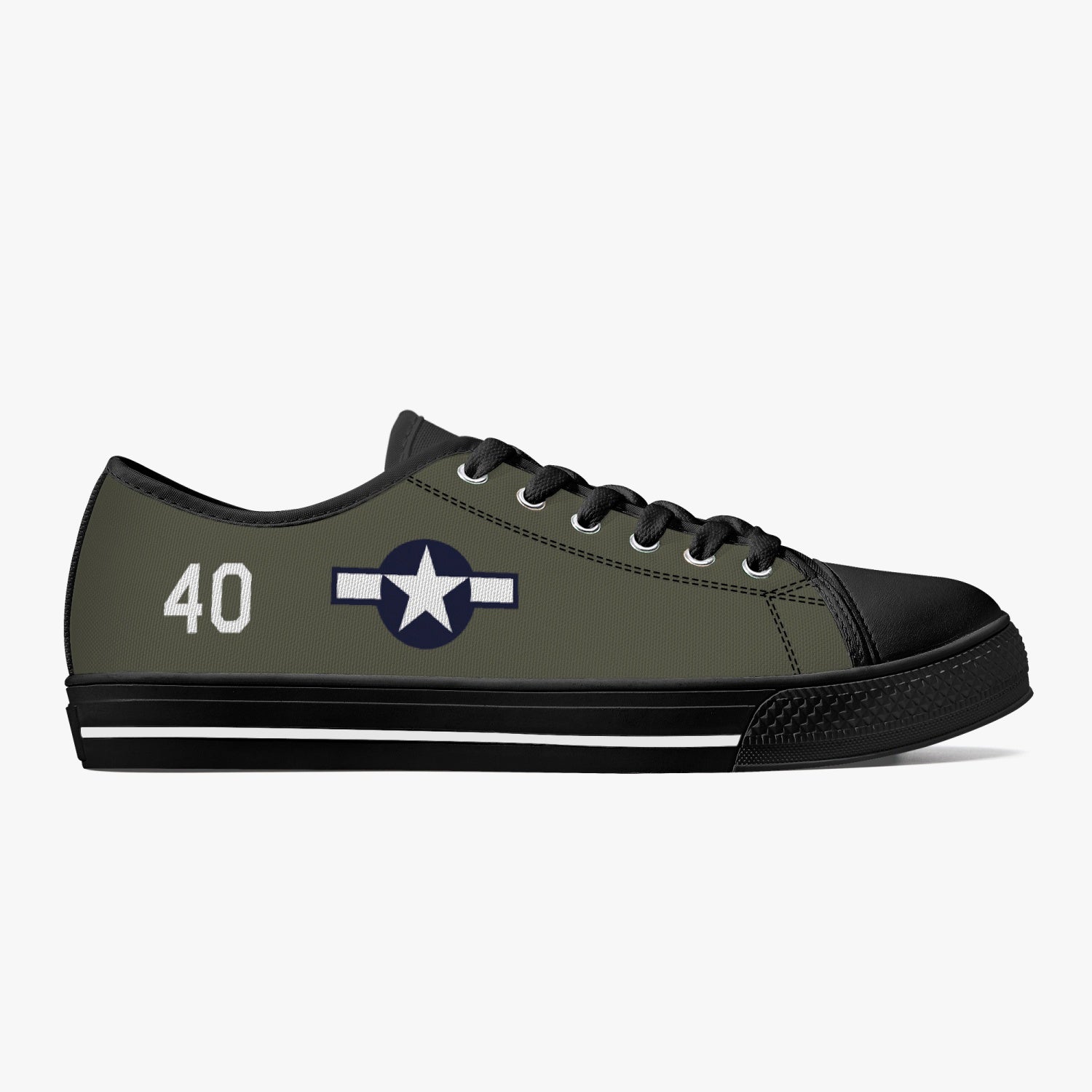 P-51 "Tommy's Dad" Low Top Canvas Shoes - I Love a Hangar