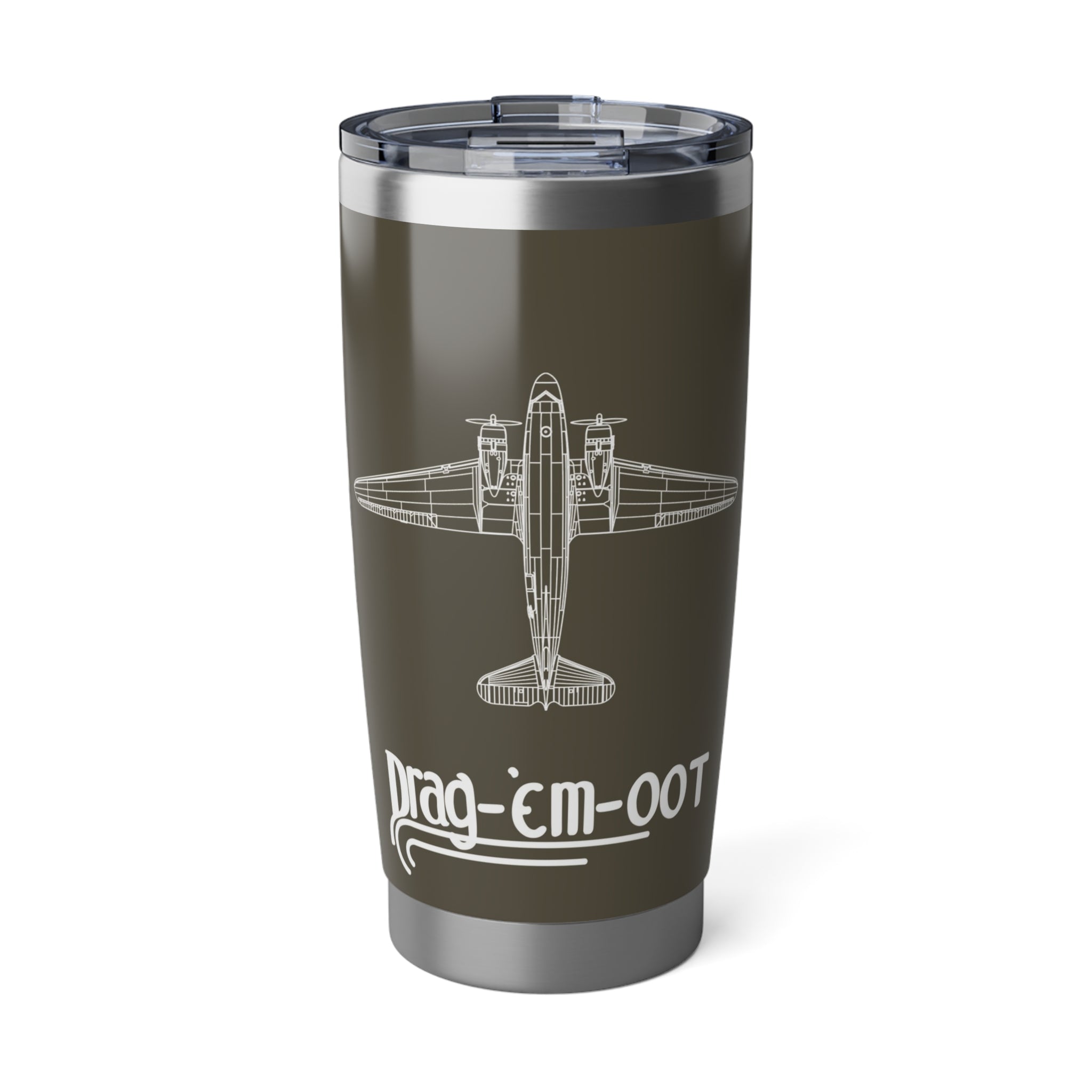 C-47 "Drag-'Em-Oot" 20oz (590ml) Stainless Steel Tumbler - I Love a Hangar