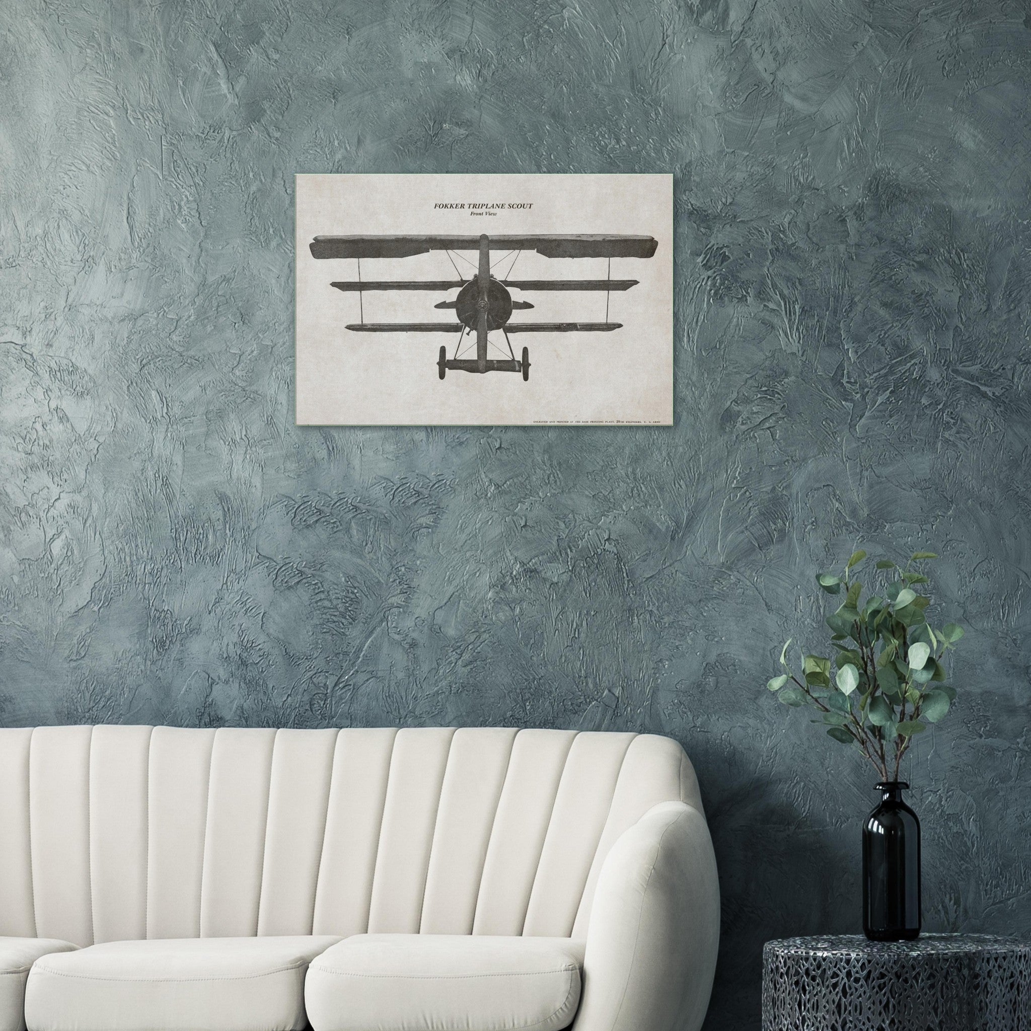 Fokker Triplane Scount Front View Canvas - I Love a Hangar