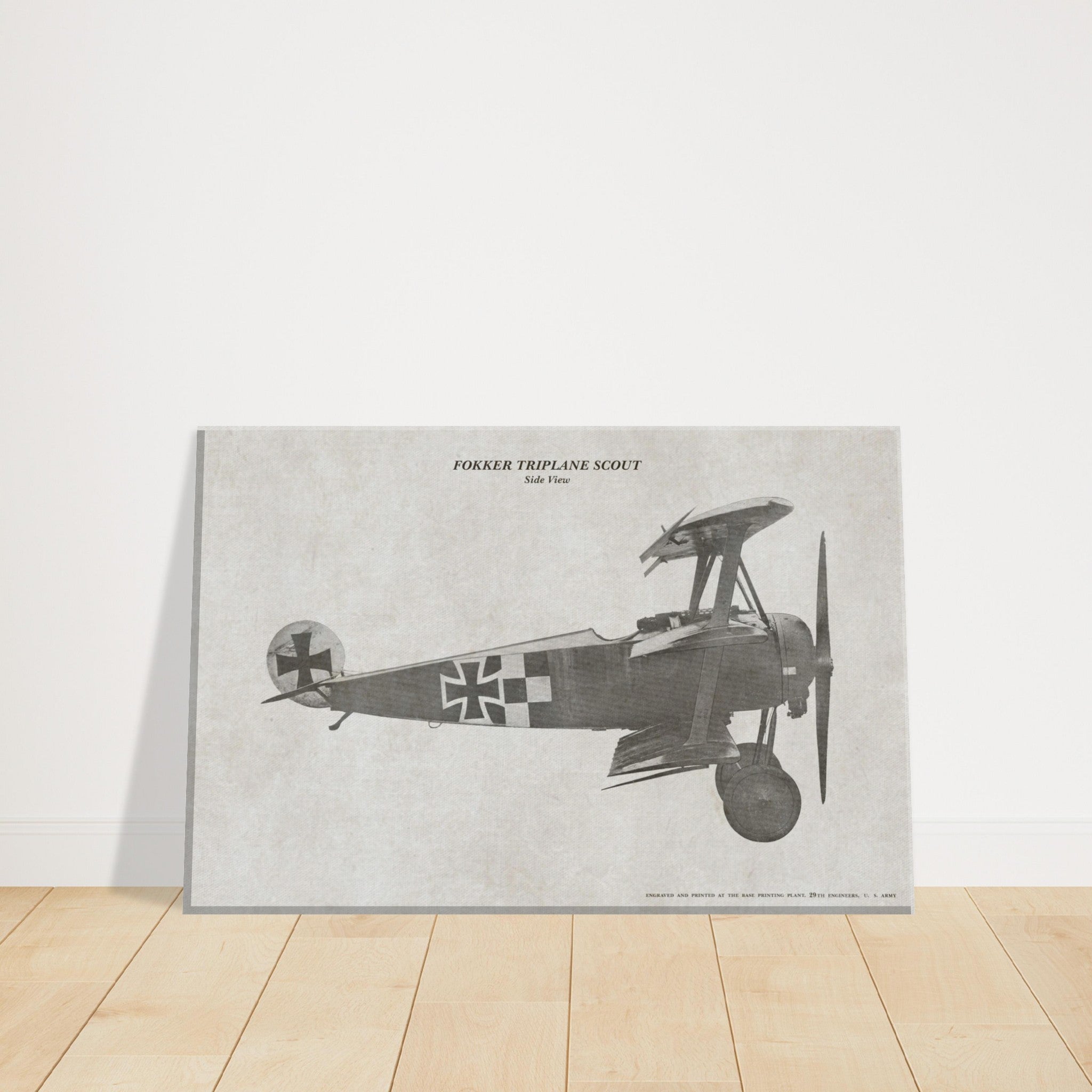 Fokker Triplane Scount Side View Canvas - I Love a Hangar