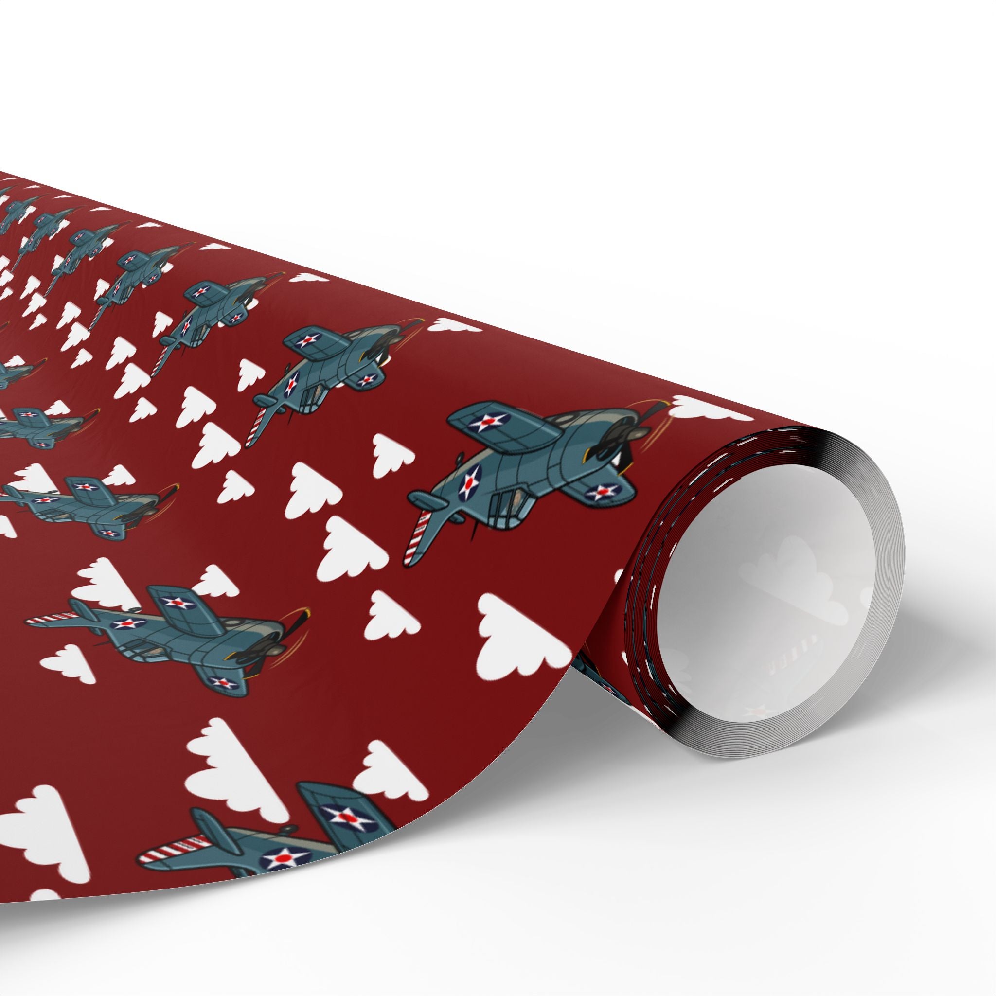 F4F Wildcat Wrapping Paper - Maroon - I Love a Hangar