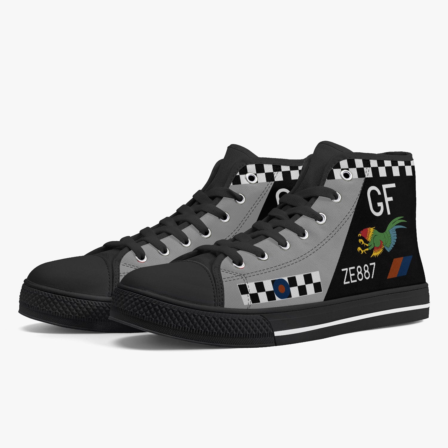 No. 43 Squadron "The Fighting Cocks" High Top Canvas Shoes - I Love a Hangar