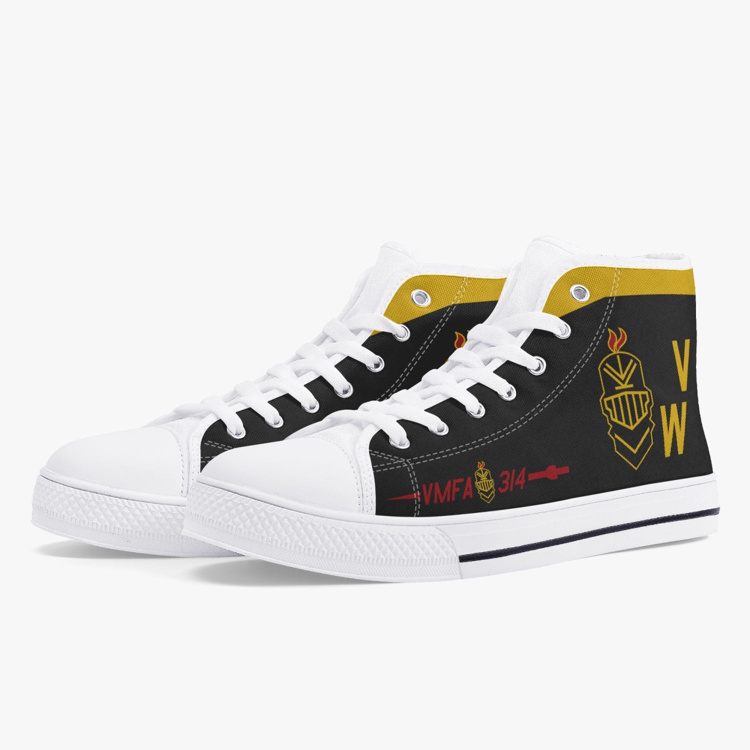 VMFA-314 "Black Knights" High Top Canvas Shoes - I Love a Hangar
