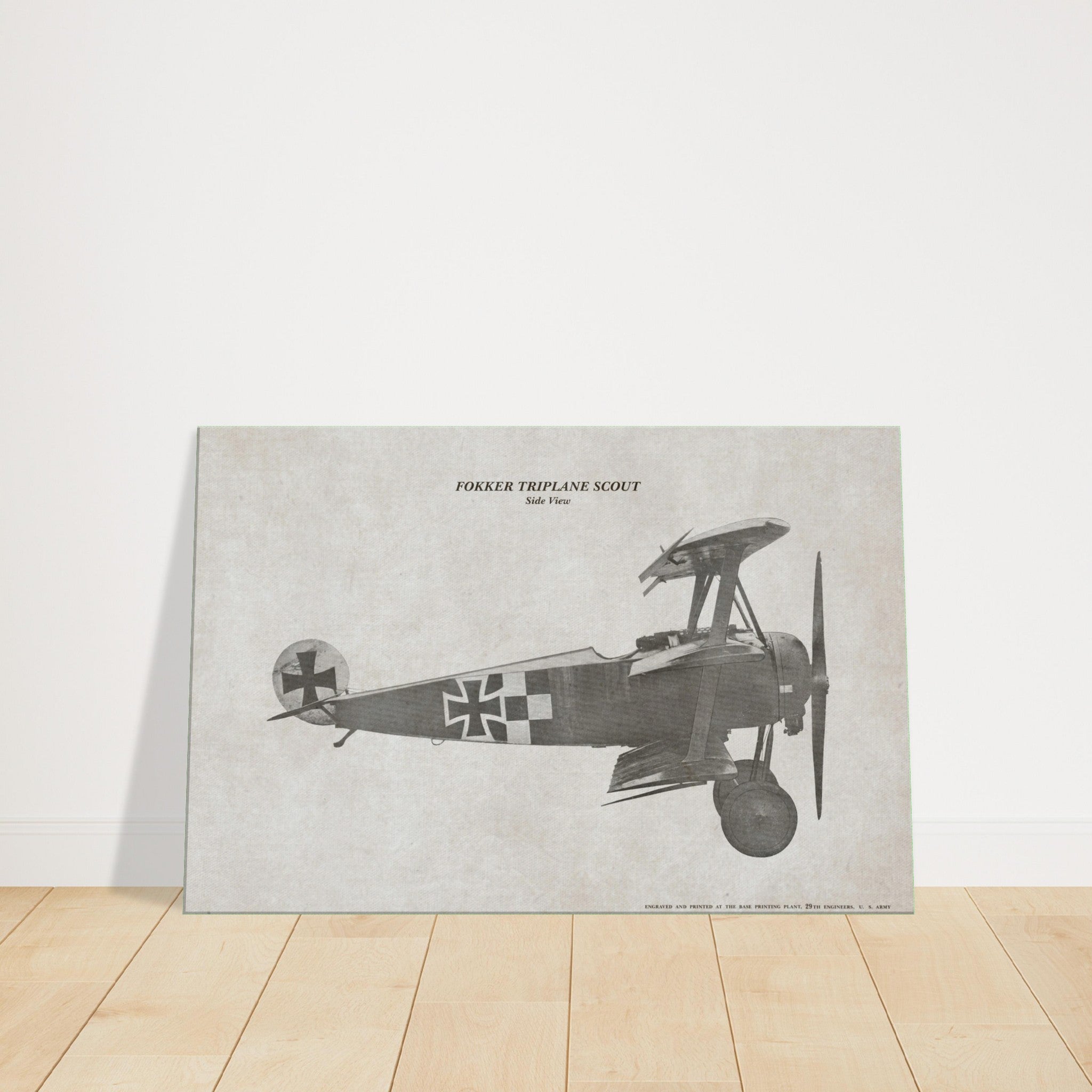 Fokker Triplane Scount Side View Canvas - I Love a Hangar