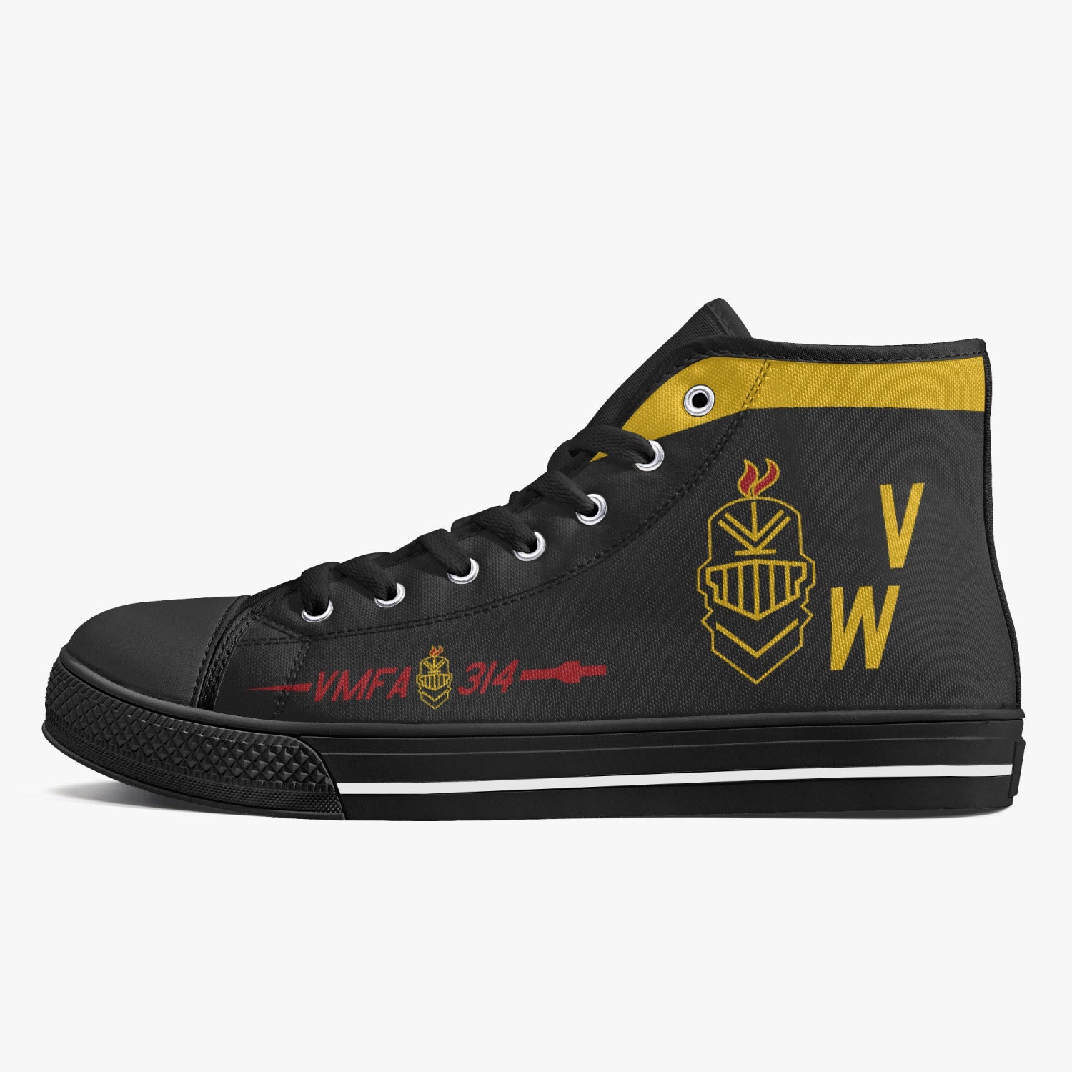 VMFA-314 "Black Knights" High Top Canvas Shoes - I Love a Hangar