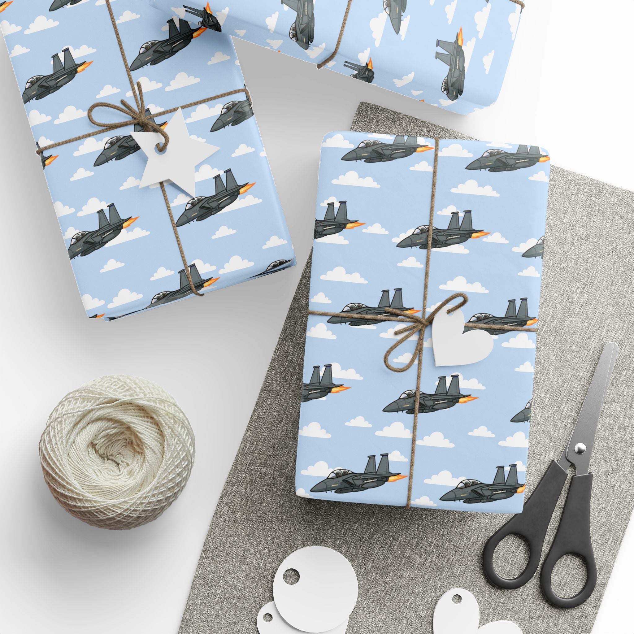 F-15 Strike Eagle Wrapping Paper - Sky Blue
