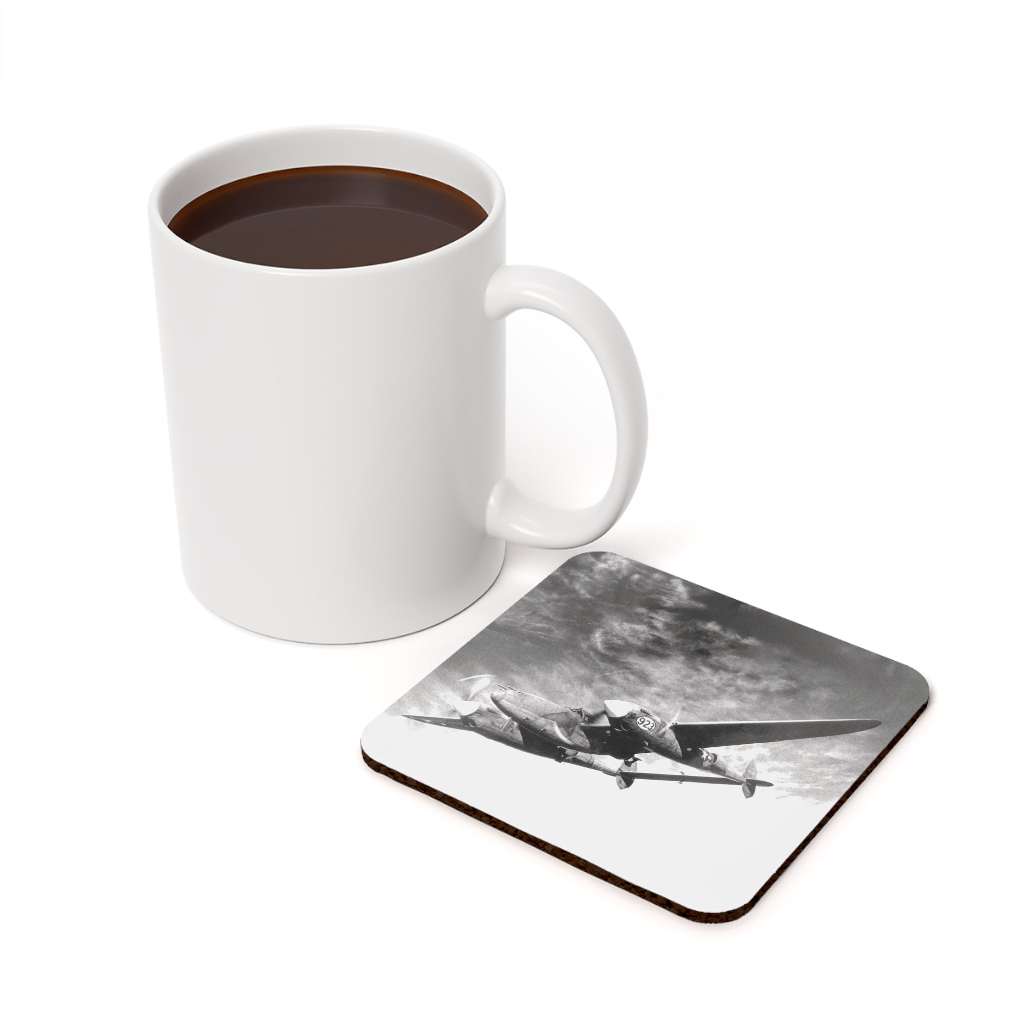 P-38 Lightning Cork Back Coaster - I Love a Hangar