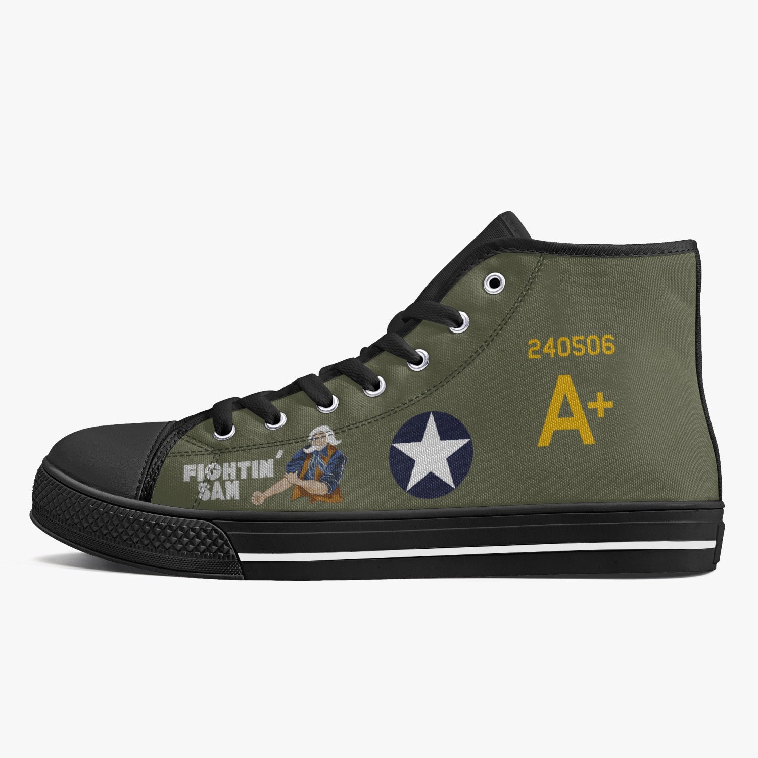 B-24 "Fightin' Sam" High Top Canvas Shoes - I Love a Hangar