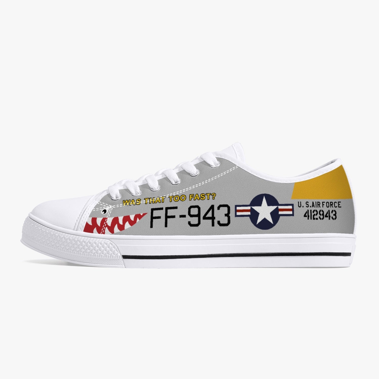 F-51 "Was That Too Fast?" Low Top Canvas Shoes - I Love a Hangar