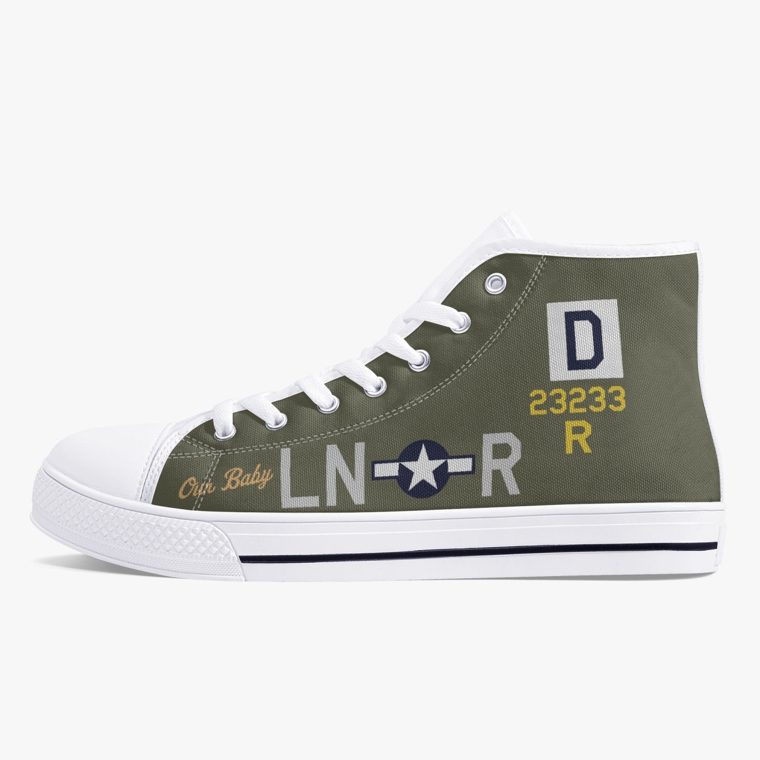 B-17 "LN-R" (23233) Women's High Top Canvas Shoes - I Love a Hangar