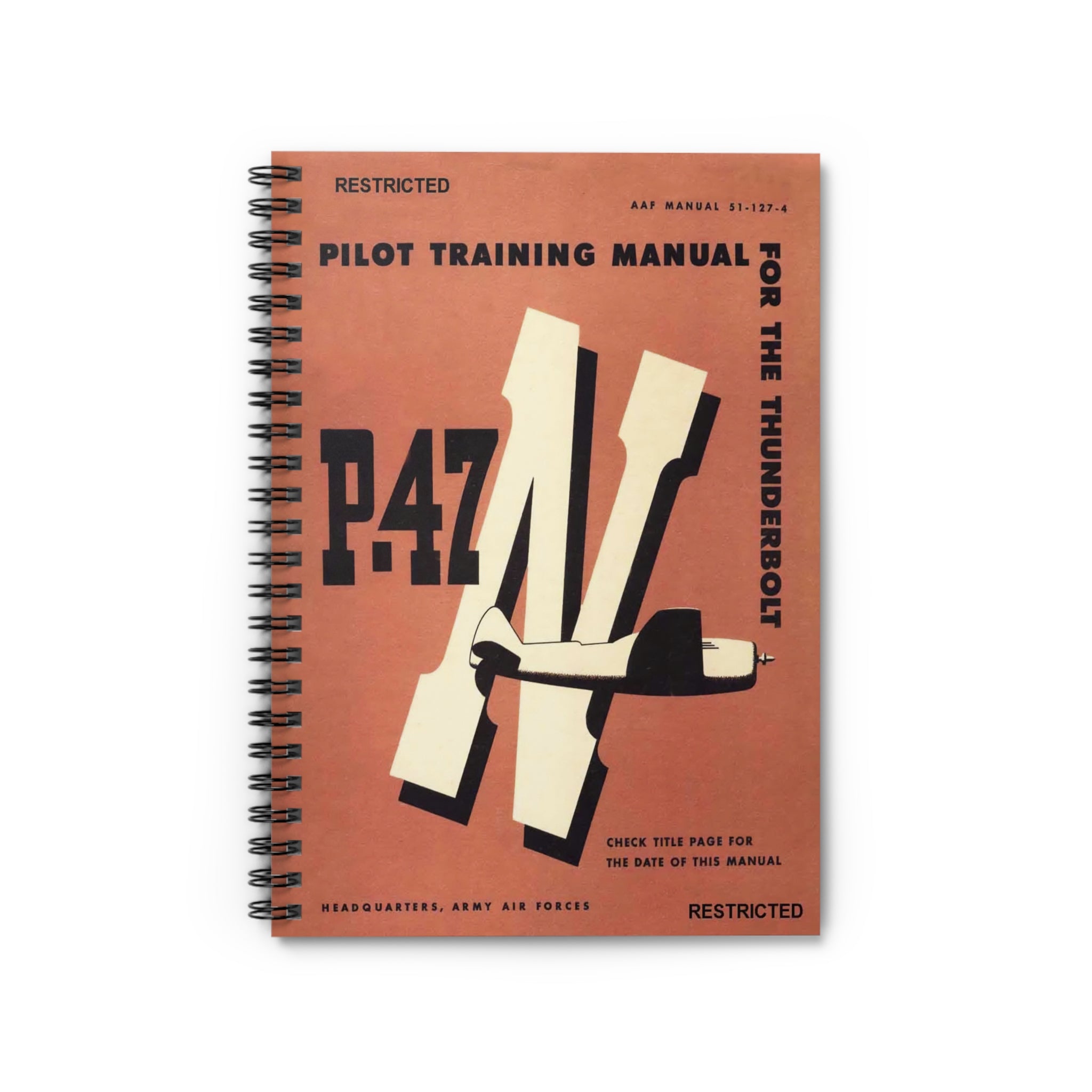 P-47 "Thunderbolt" Inspired Spiral Notebook - I Love a Hangar
