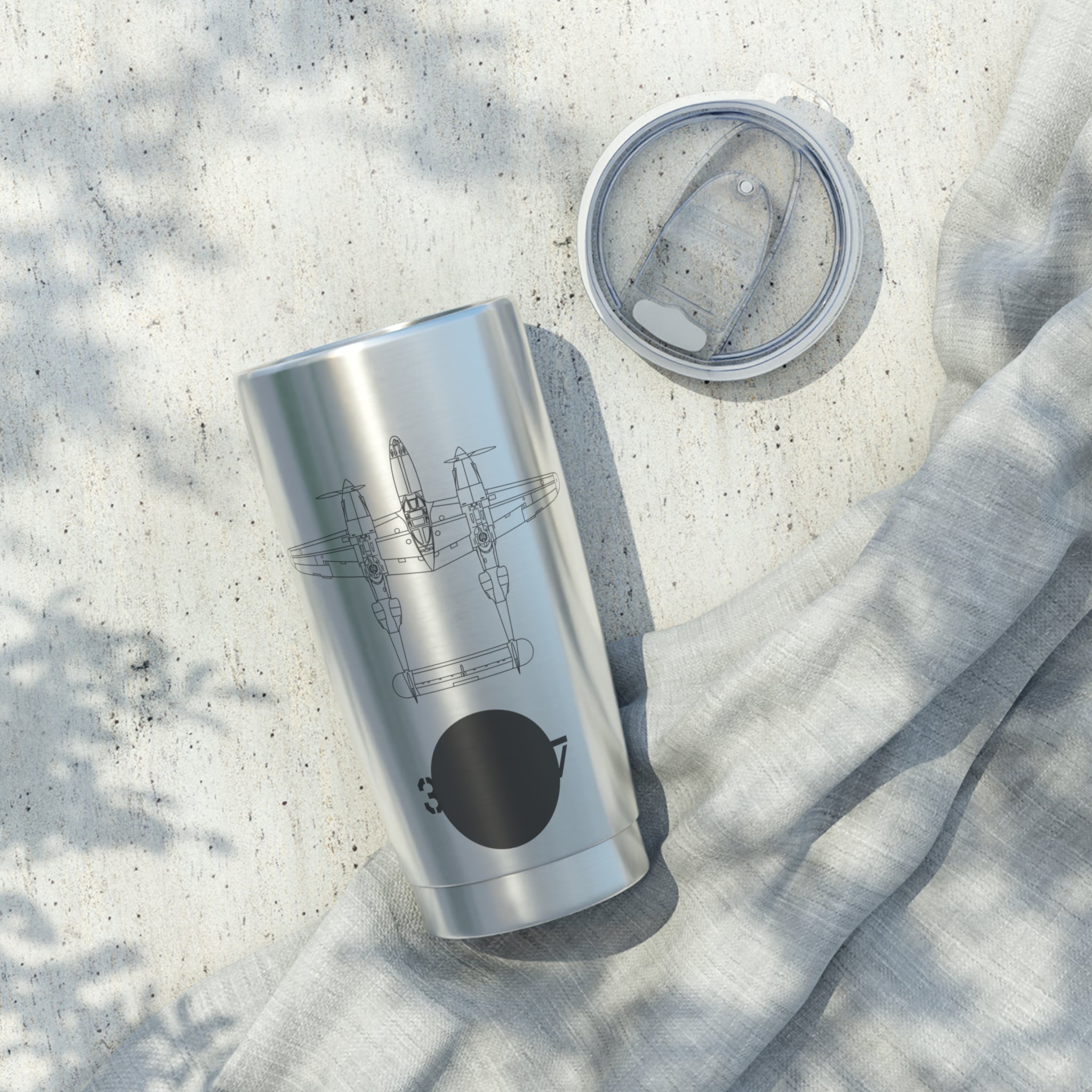 P-38 "SCAT II" Inspired 20oz (590ml) Stainless Steel Tumbler - I Love a Hangar