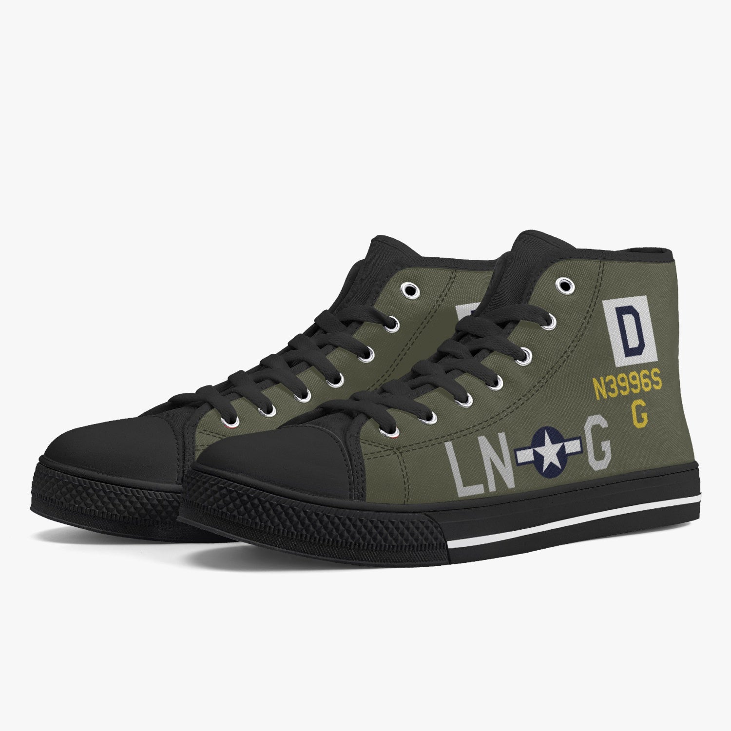 B-17 "LN-G" (N3996S) Men's High Top Canvas Shoes - I Love a Hangar