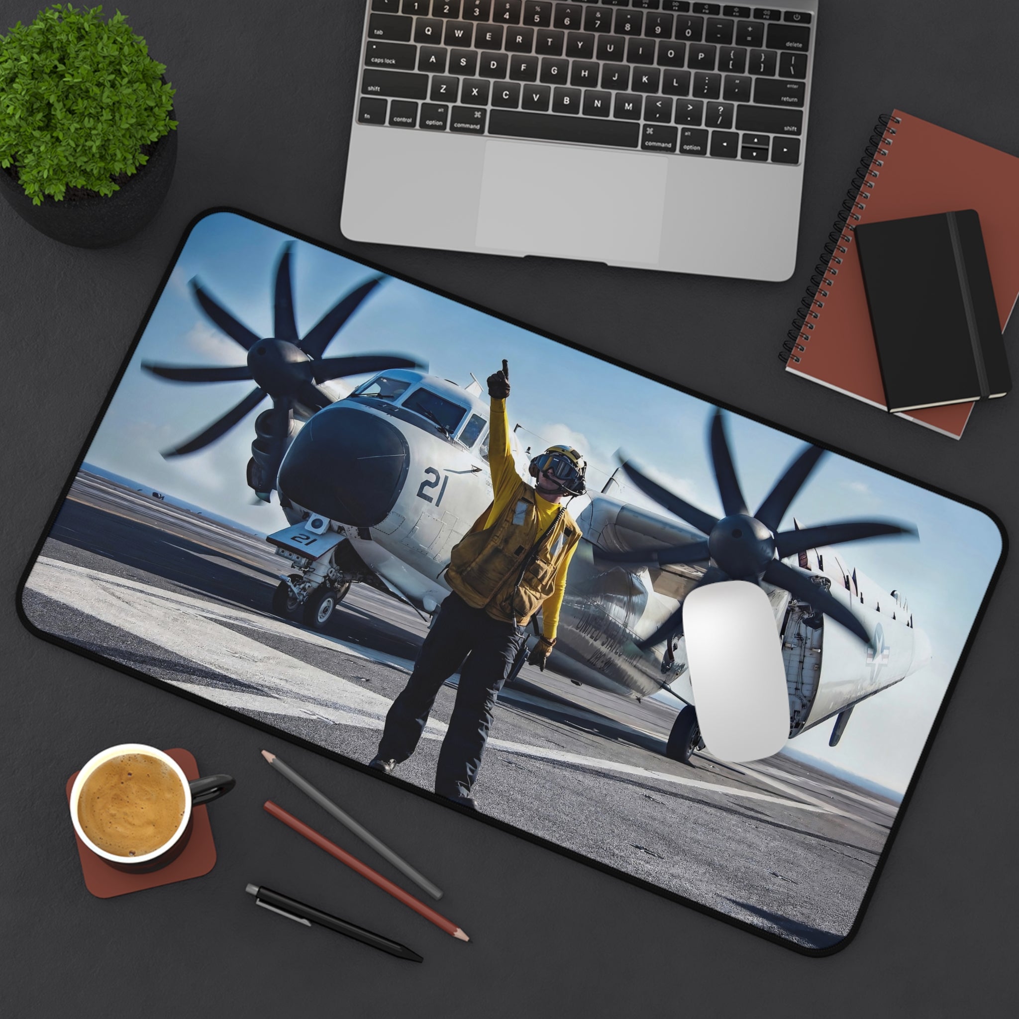 C-2 Greyhound Desk Mat - I Love a Hangar