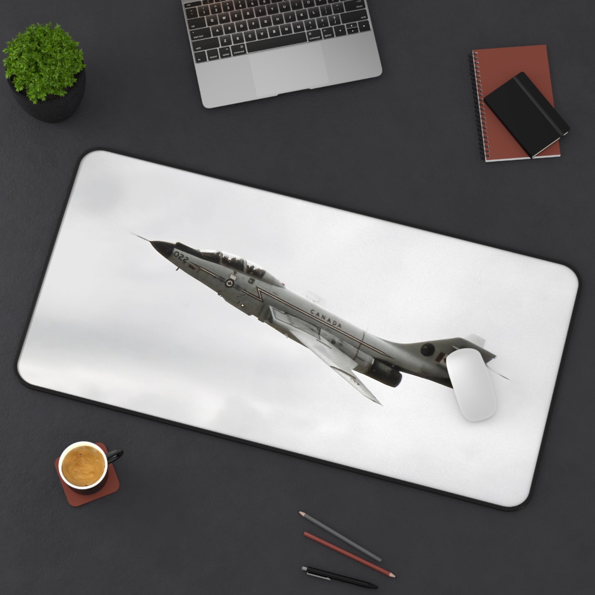 CF-101 Voodoo Overcast Background Desk Mat - I Love a Hangar