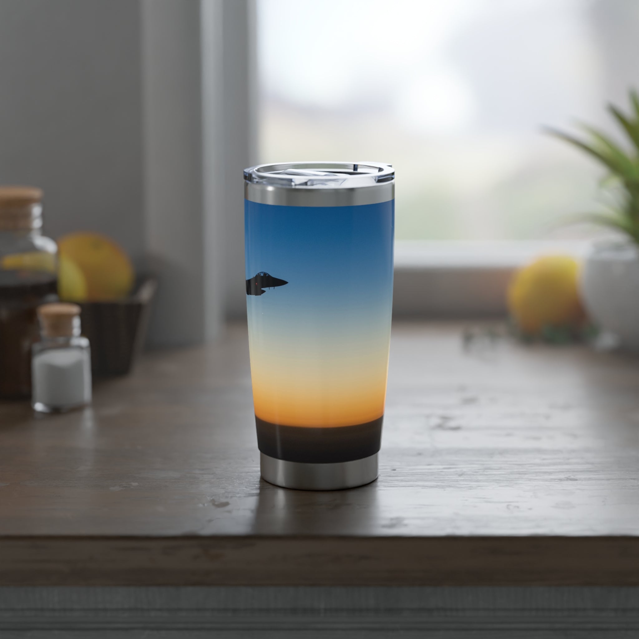 F-15 At Dusk 20oz (590ml) Stainless Steel Tumbler - I Love a Hangar