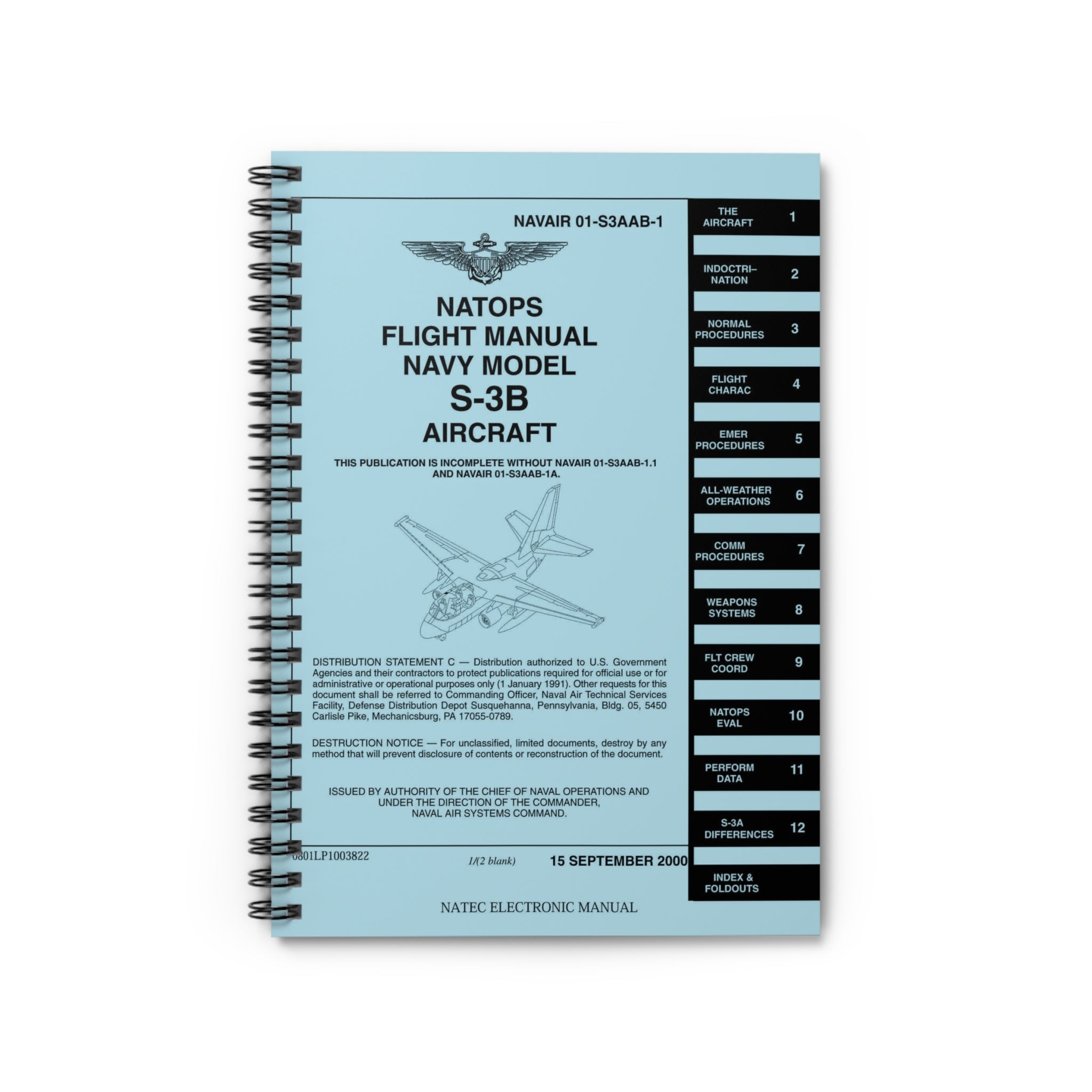 S-3B Viking NATOPS Inspired Spiral Notebook