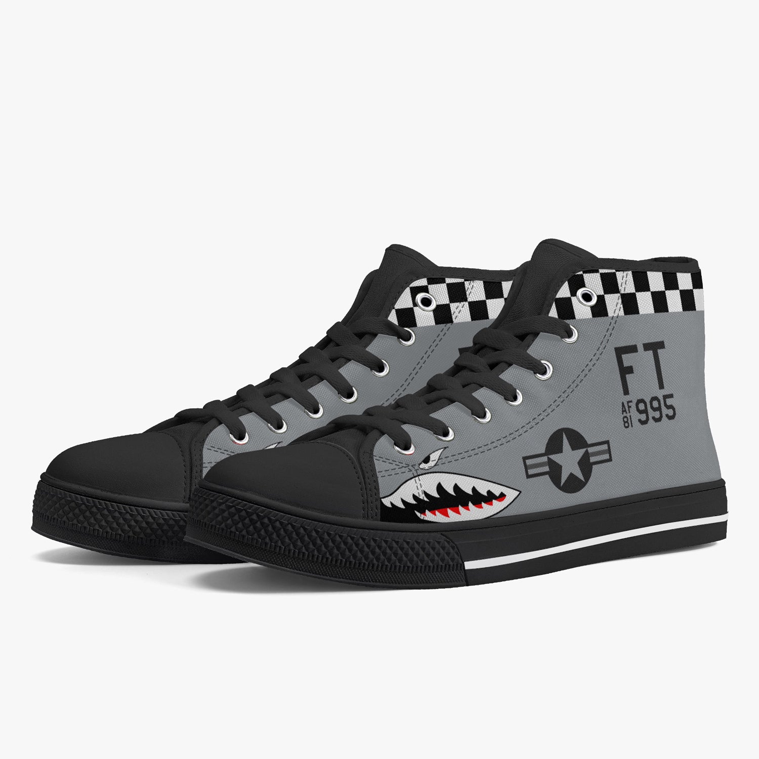 A-10 "Tigers Sharks" High Top Canvas Shoes - I Love a Hangar