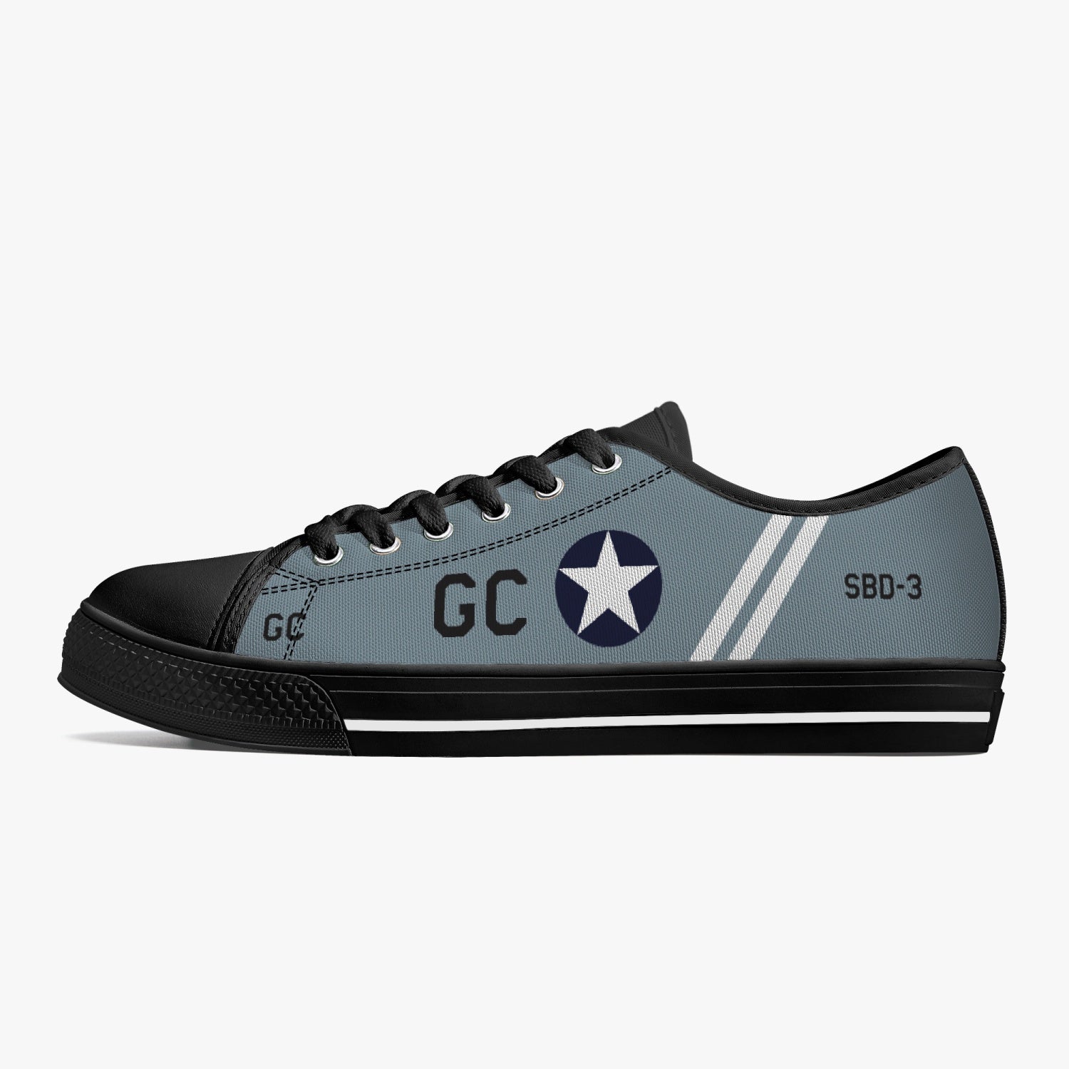 SBD Dauntless "Black GC" Low Top Canvas Shoes - I Love a Hangar