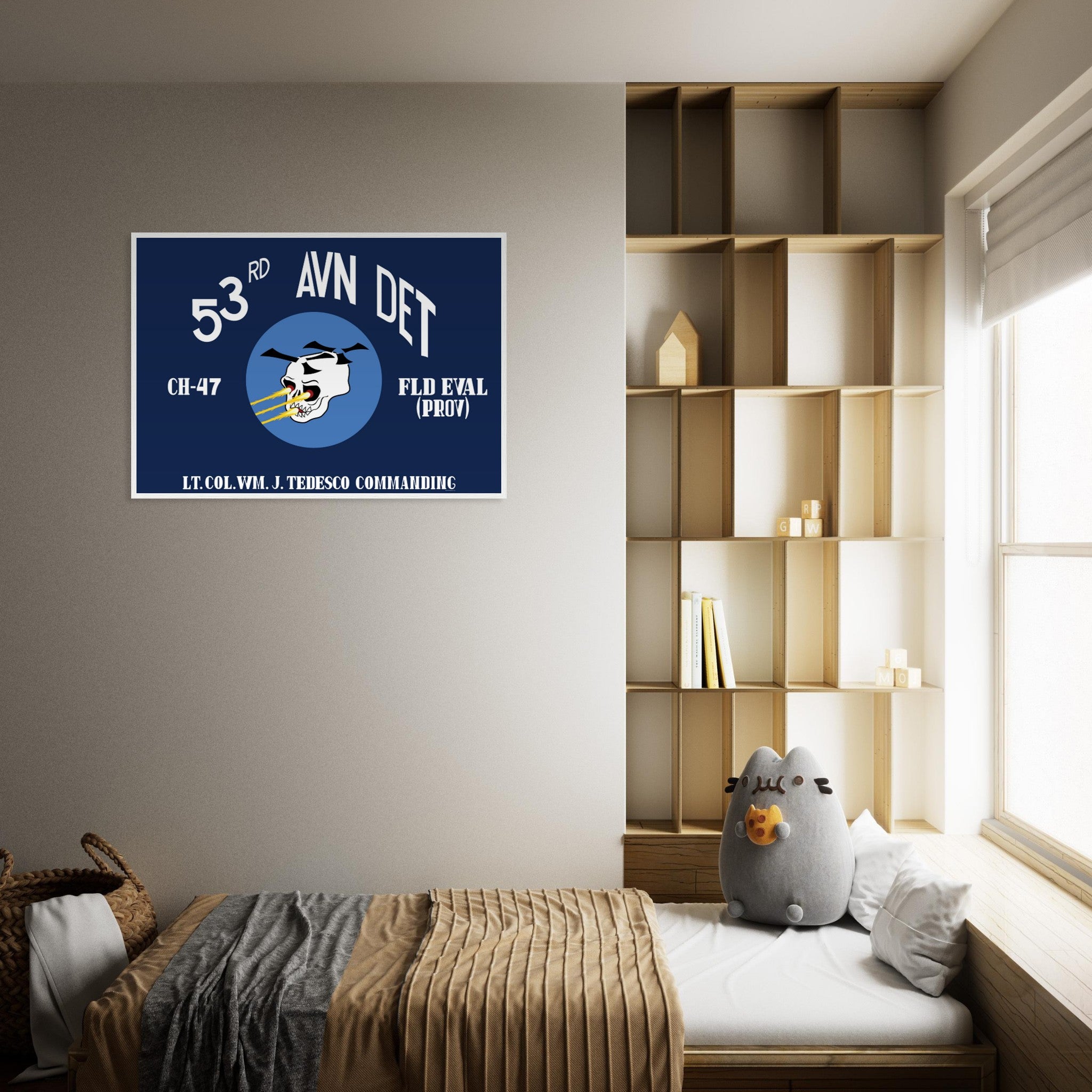 53rd Aviation Detachment Premium Matte Paper Wooden Framed Poster - I Love a Hangar