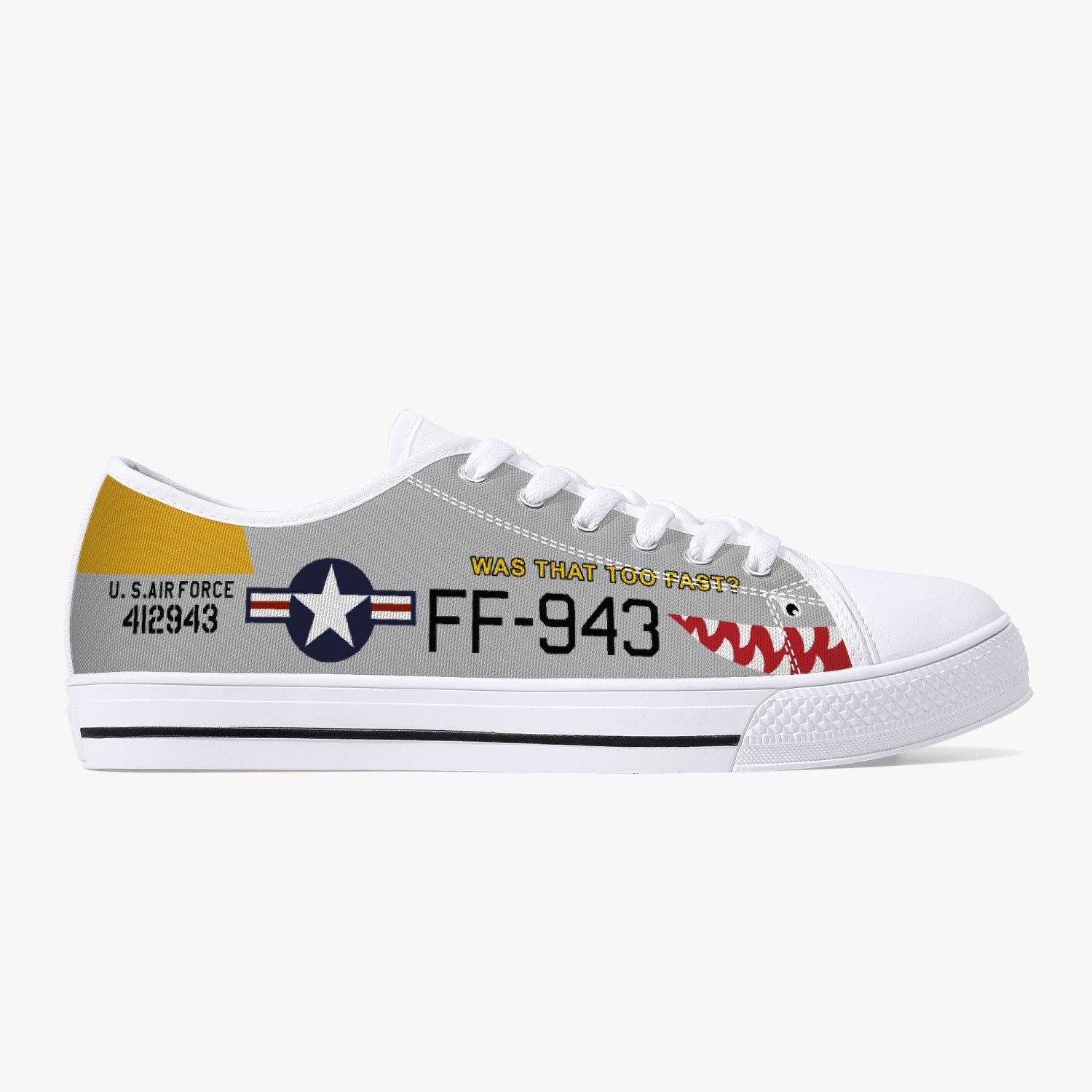F-51 "Was That Too Fast?" Low Top Canvas Shoes - I Love a Hangar