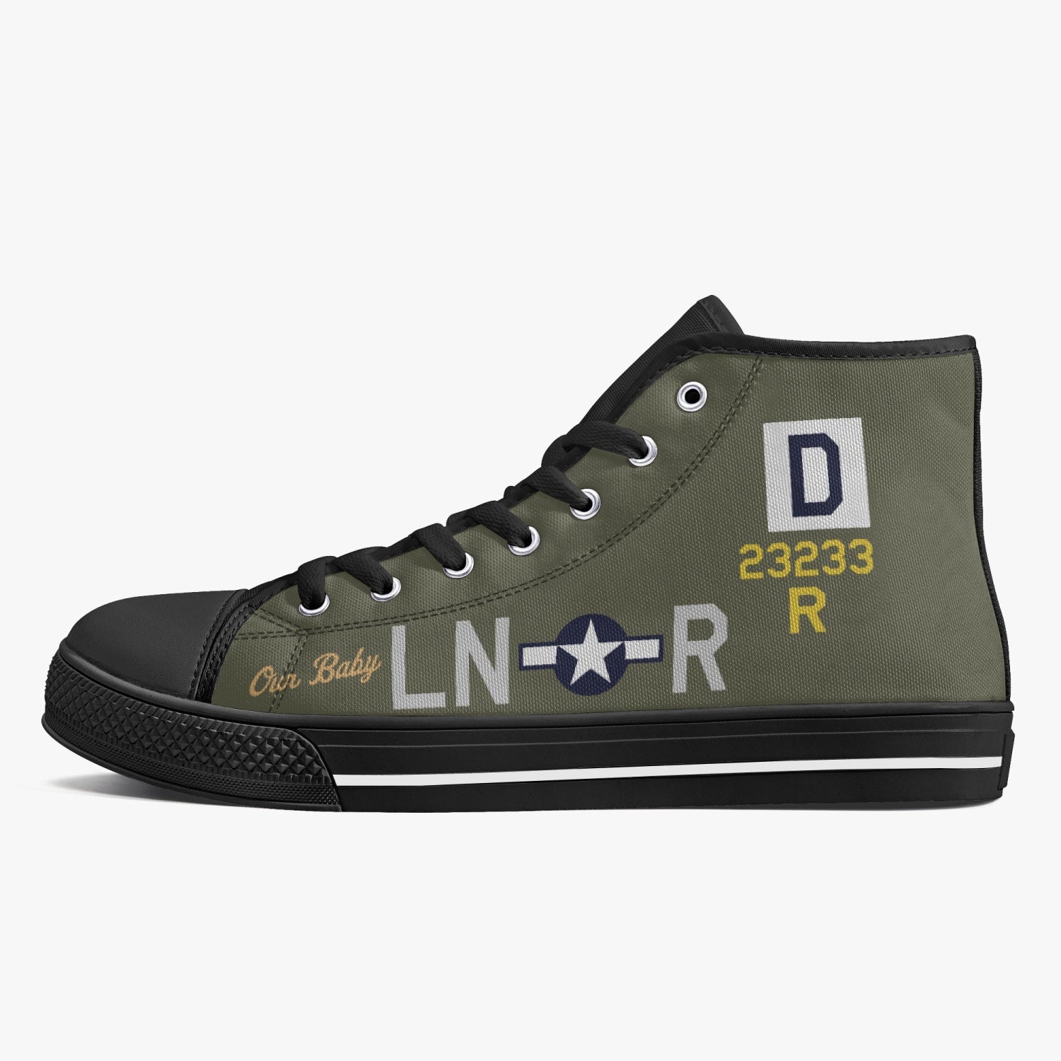 B-17 "LN-R" (23233) Women's High Top Canvas Shoes - I Love a Hangar