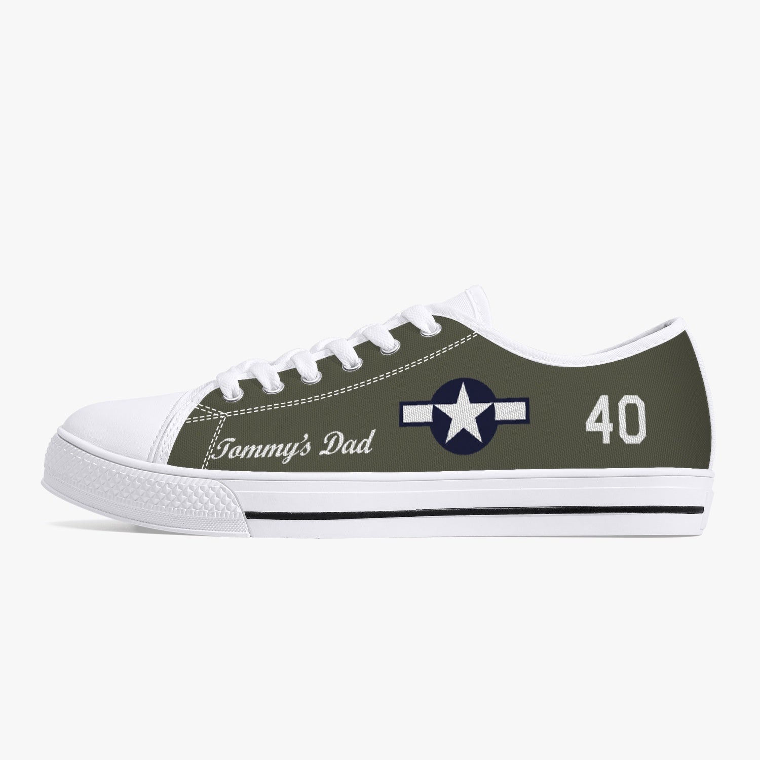 P-51 "Tommy's Dad" Low Top Canvas Shoes - I Love a Hangar