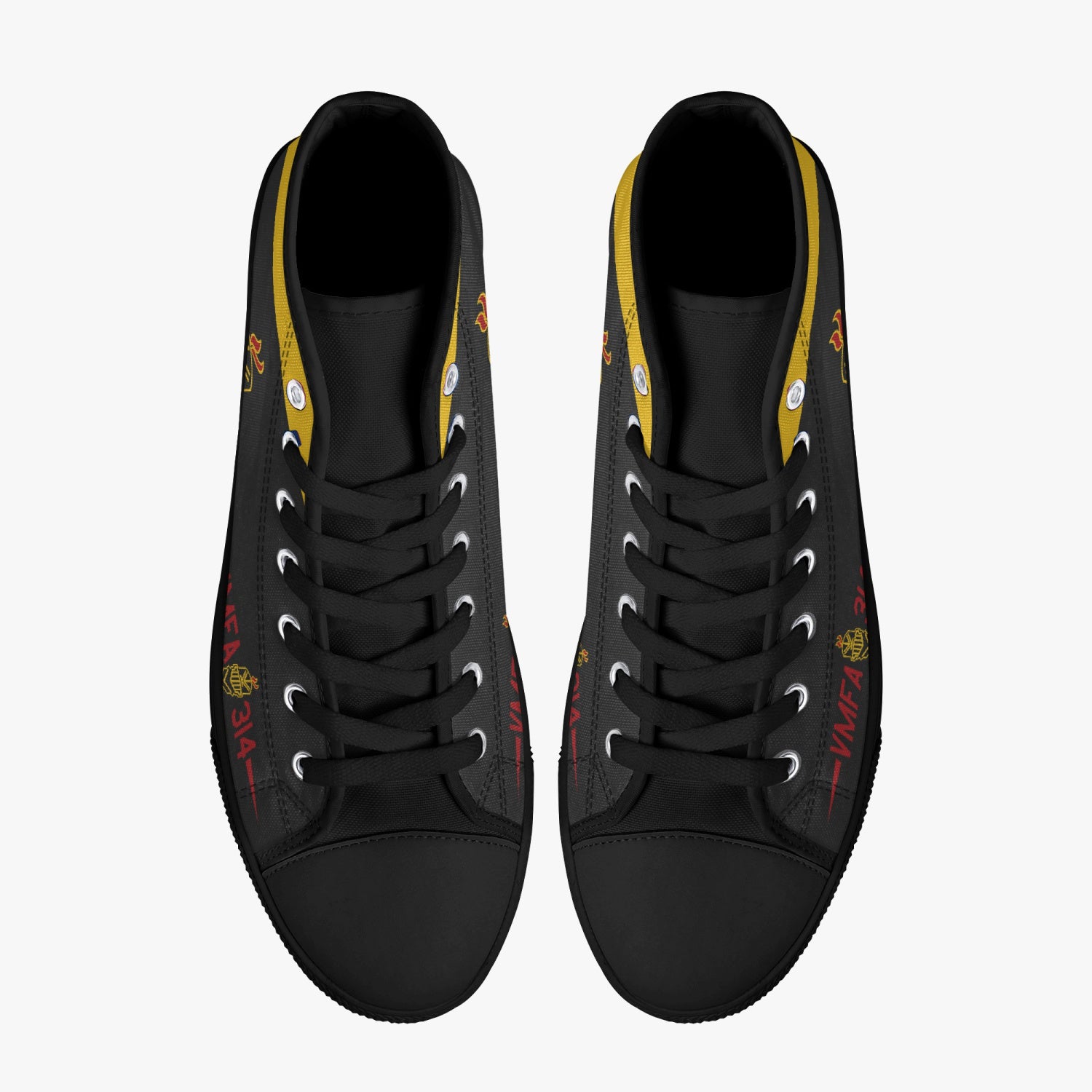VMFA-314 "Black Knights" High Top Canvas Shoes - I Love a Hangar