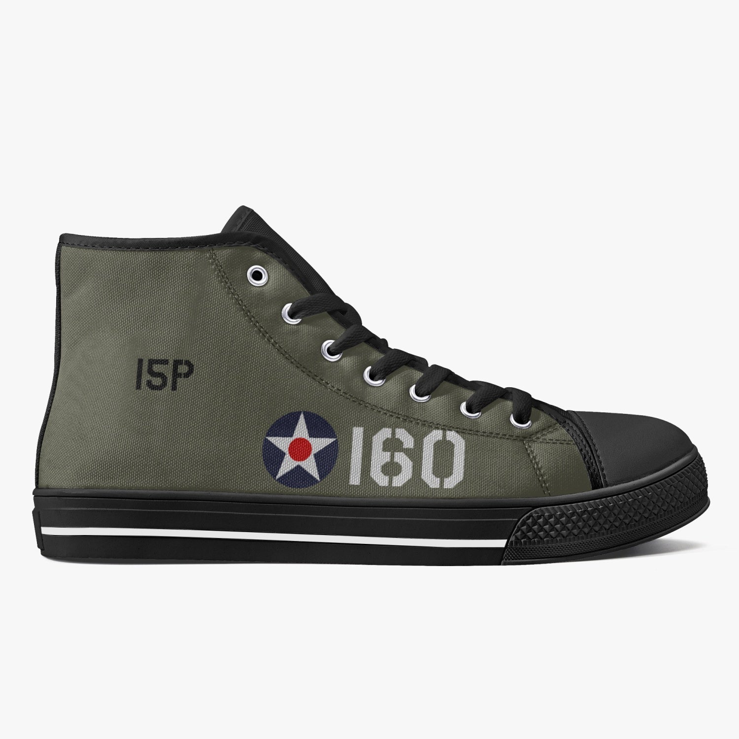 P-40 "#160" of 2LT George Welch High Top Canvas Shoes - I Love a Hangar