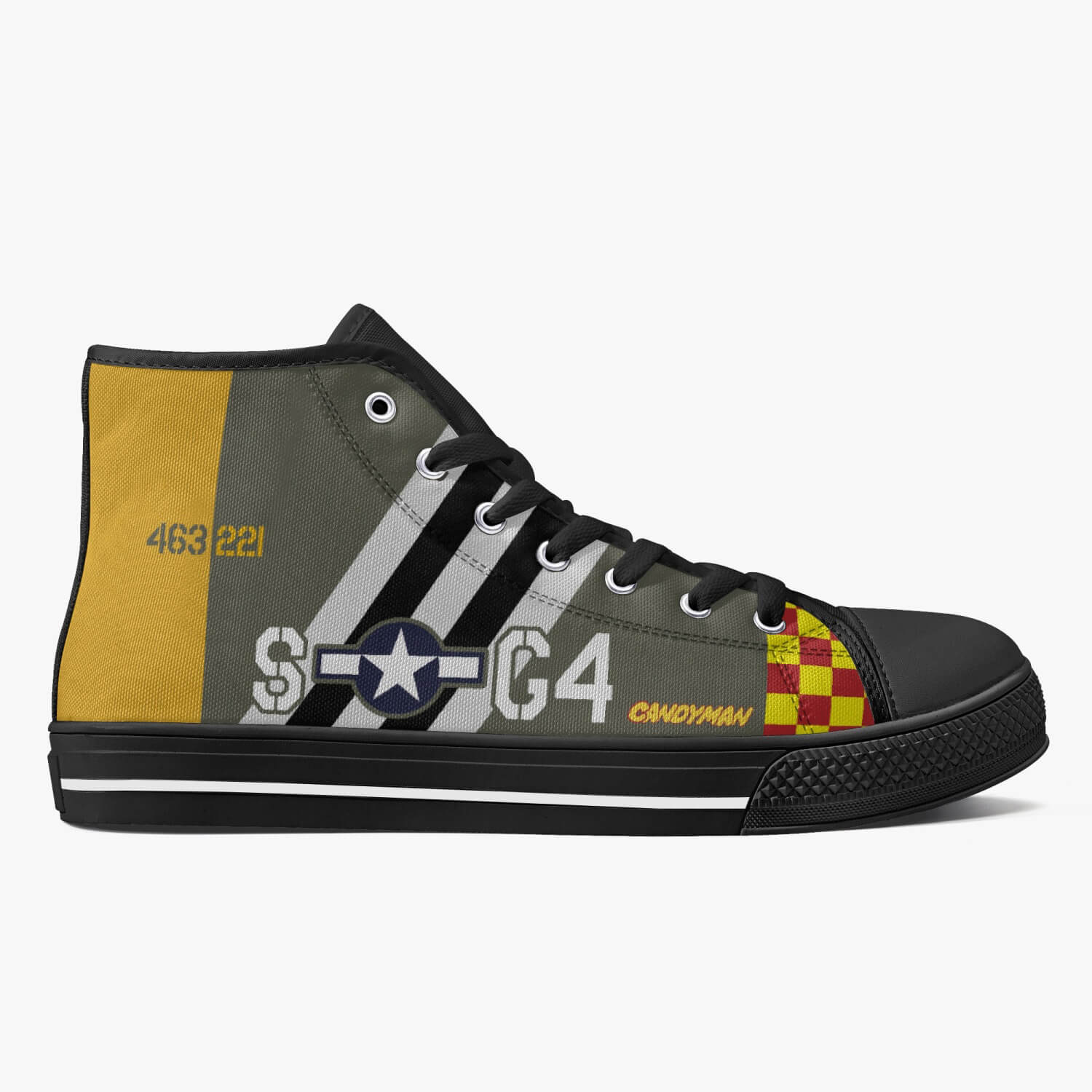 P-51 "Moose/Candyman" High Top Canvas Shoes - I Love a Hangar